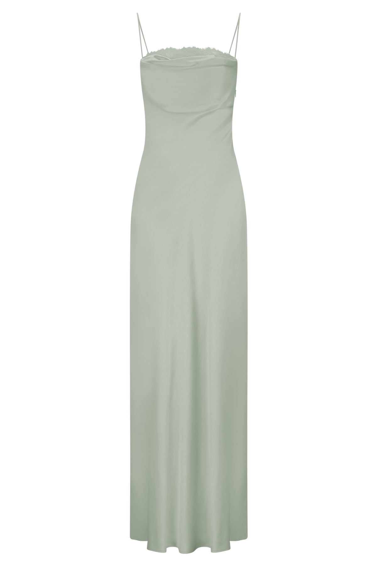 Isadora Lace & Satin Maxi Dress - Sage