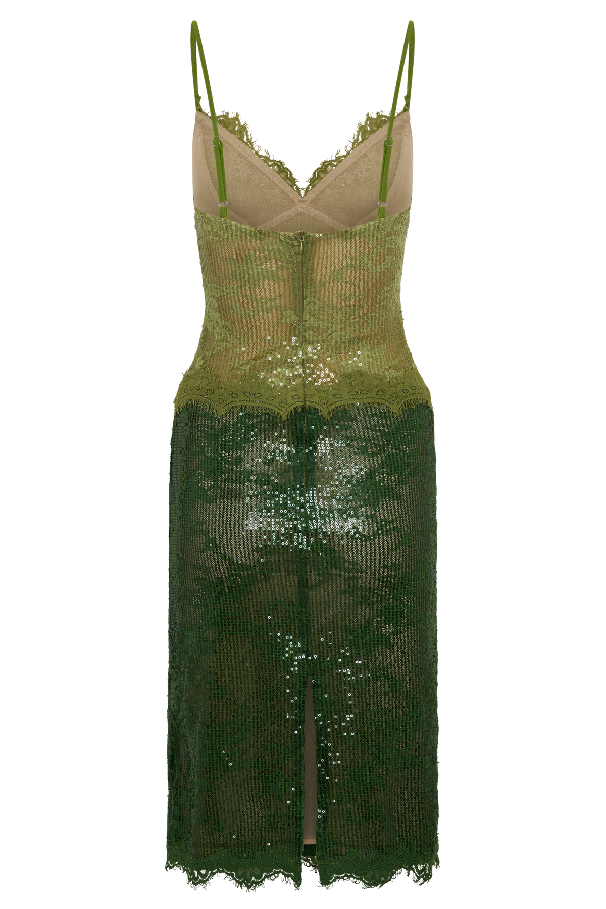 Jaimee Lace Midi Dress - Tonal Green #7