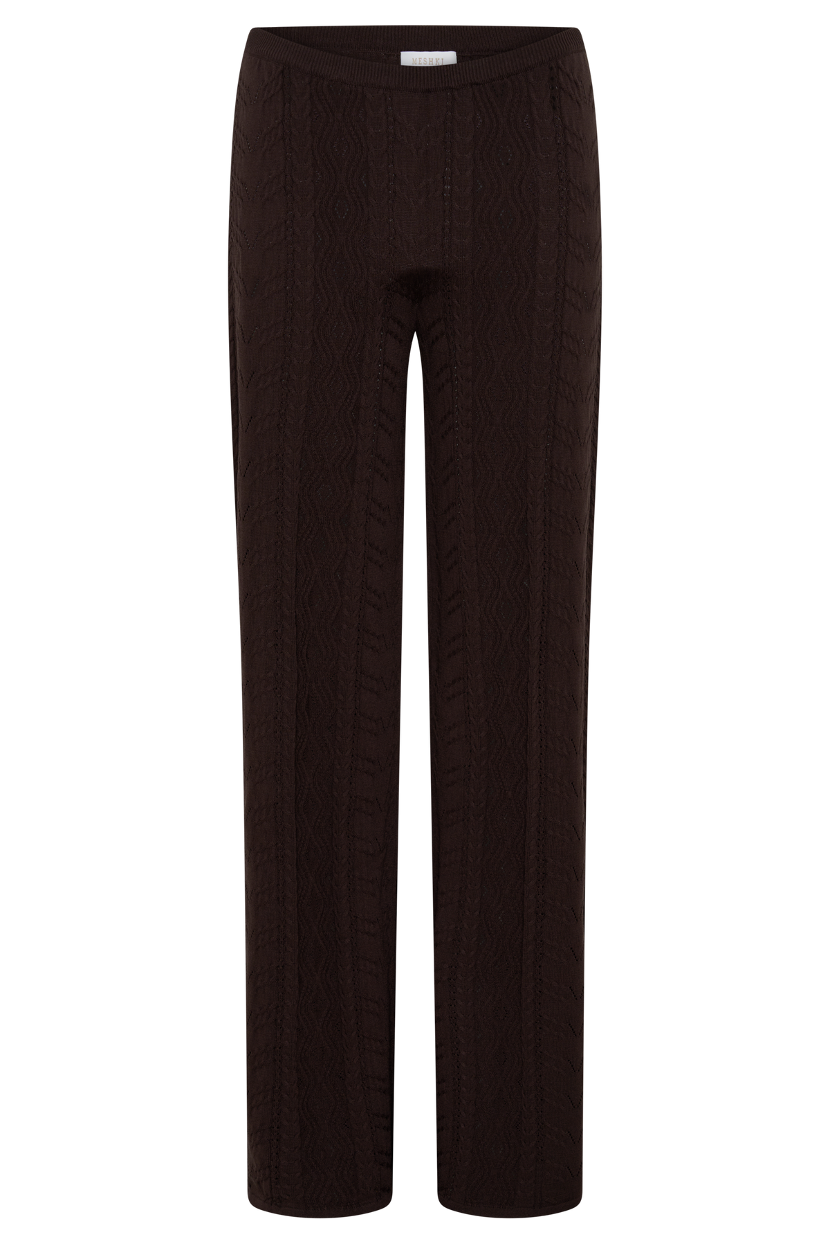Jill Pointelle Knit Pants - Chocolate