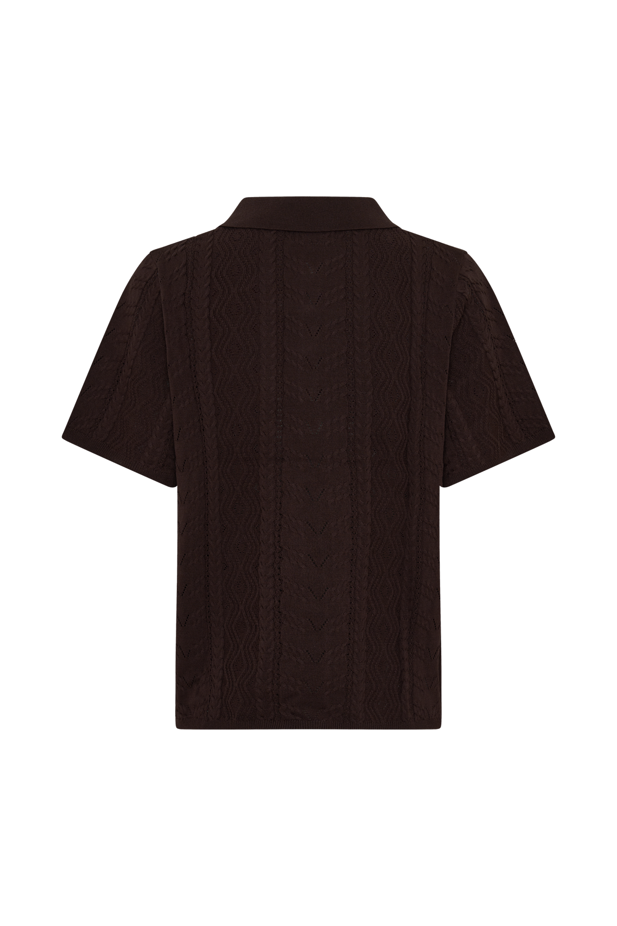 Jill Pointelle Knit Top - Chocolate #7
