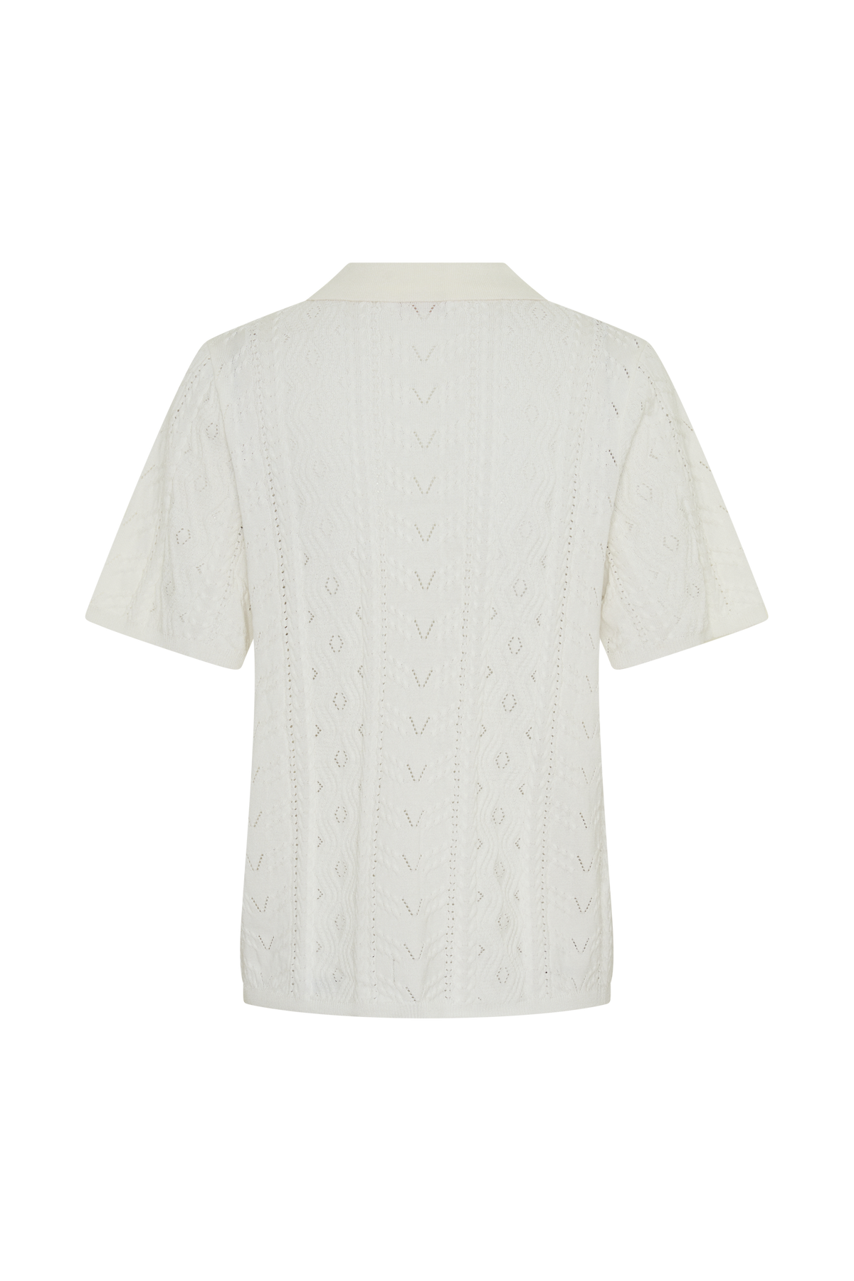 Jill Pointelle Knit Top - White #7