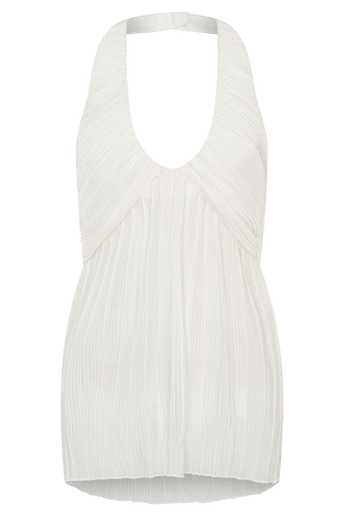 Jonah Halter Plisse Sleeveless Top - Ivory