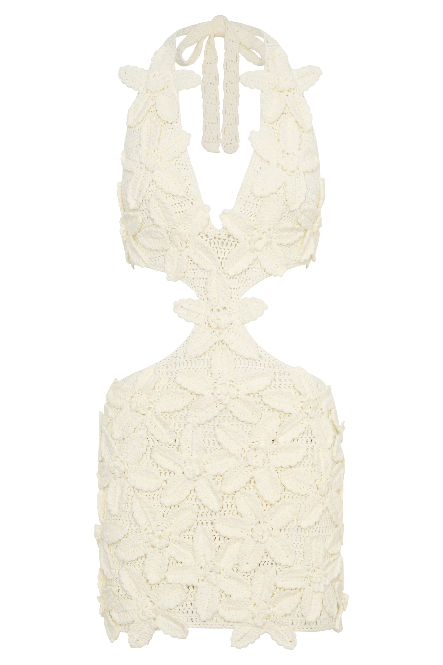 Jaylene Floral Crochet Mini Dress - White #10