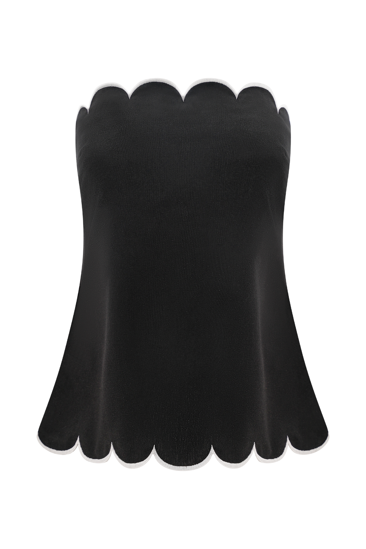 Judith Strapless Scallop Top - Black #7