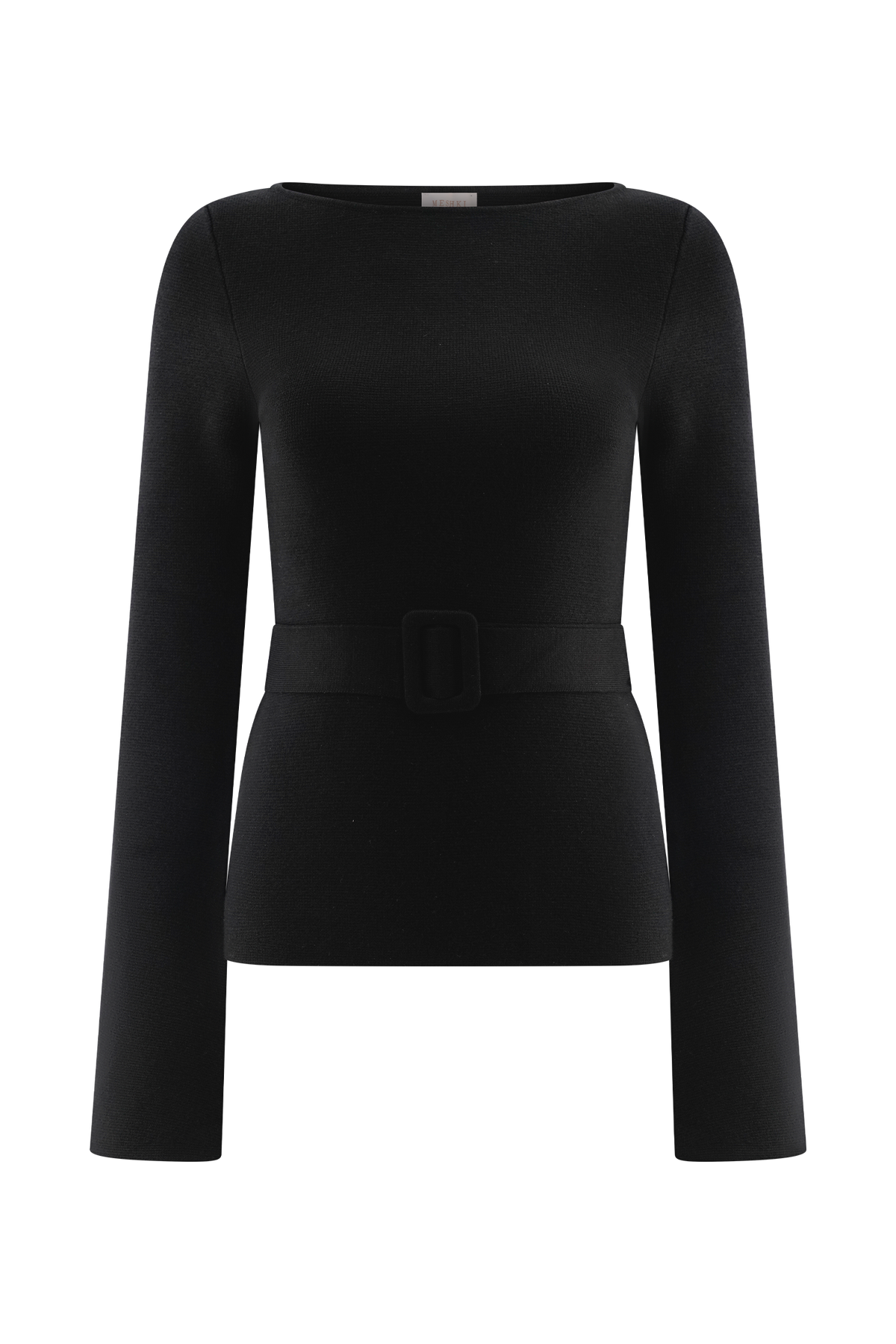 Justine Belted Knit Top - Black #7