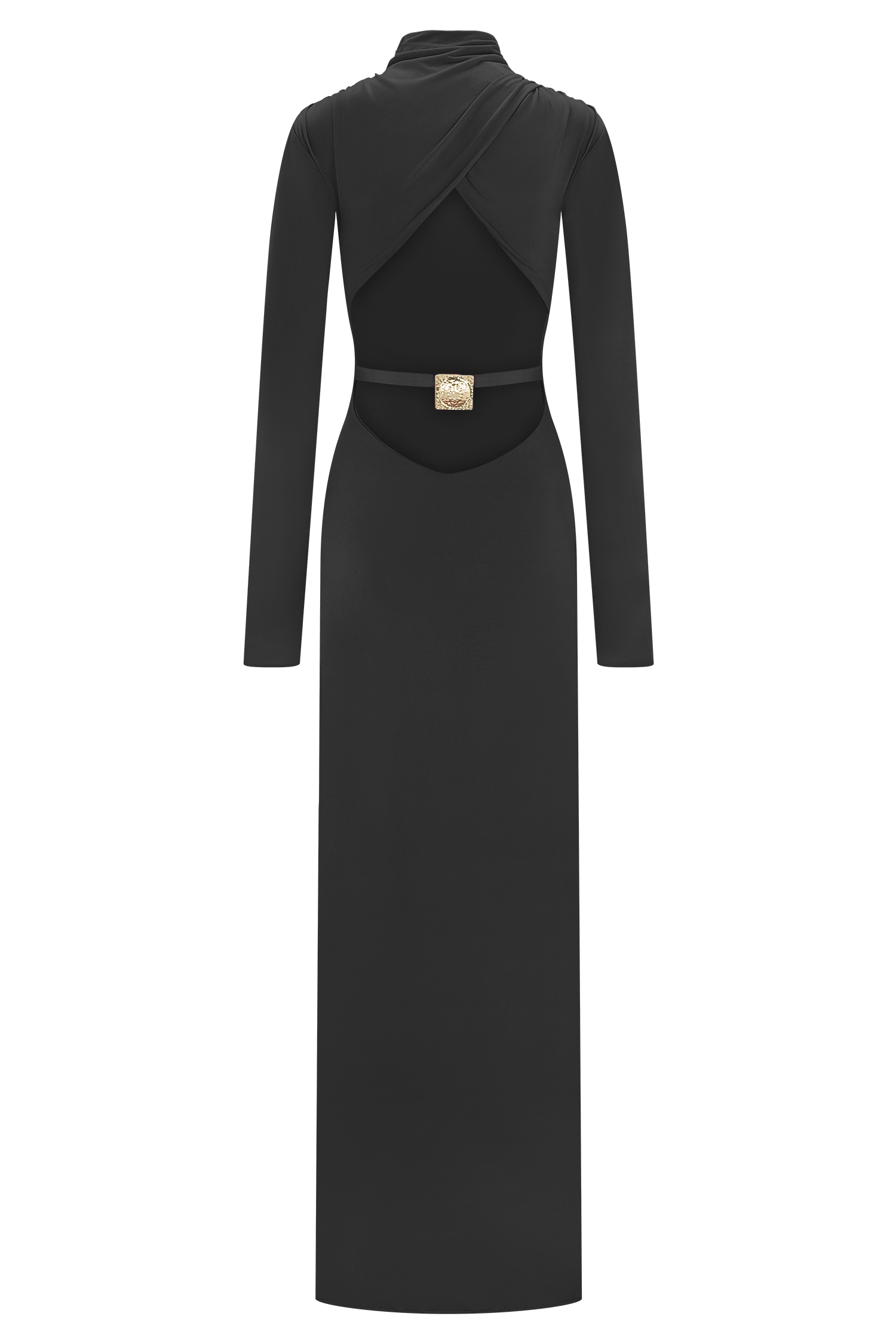 Kiyah Slinky Cut Out Maxi Dress - Black #7
