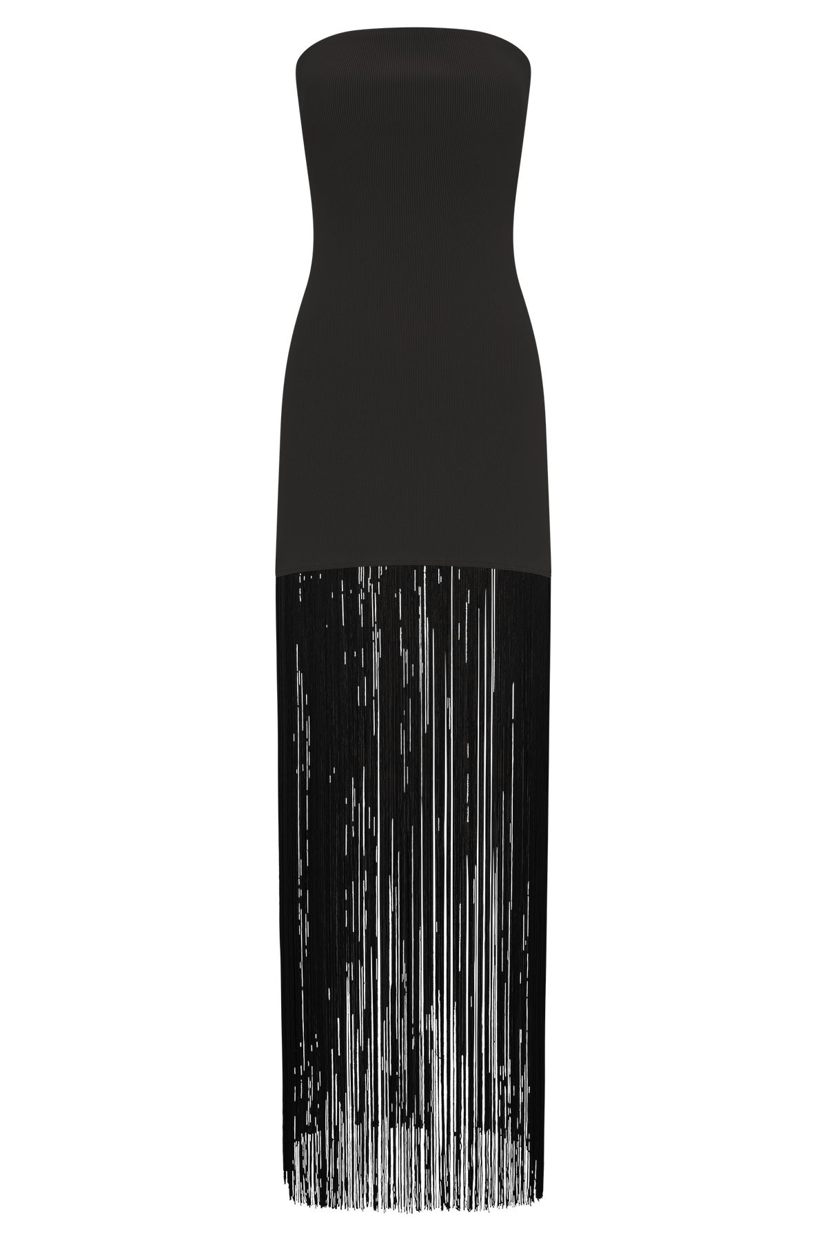 Koah Fringe Bandage Knit Maxi Dress - Black #8