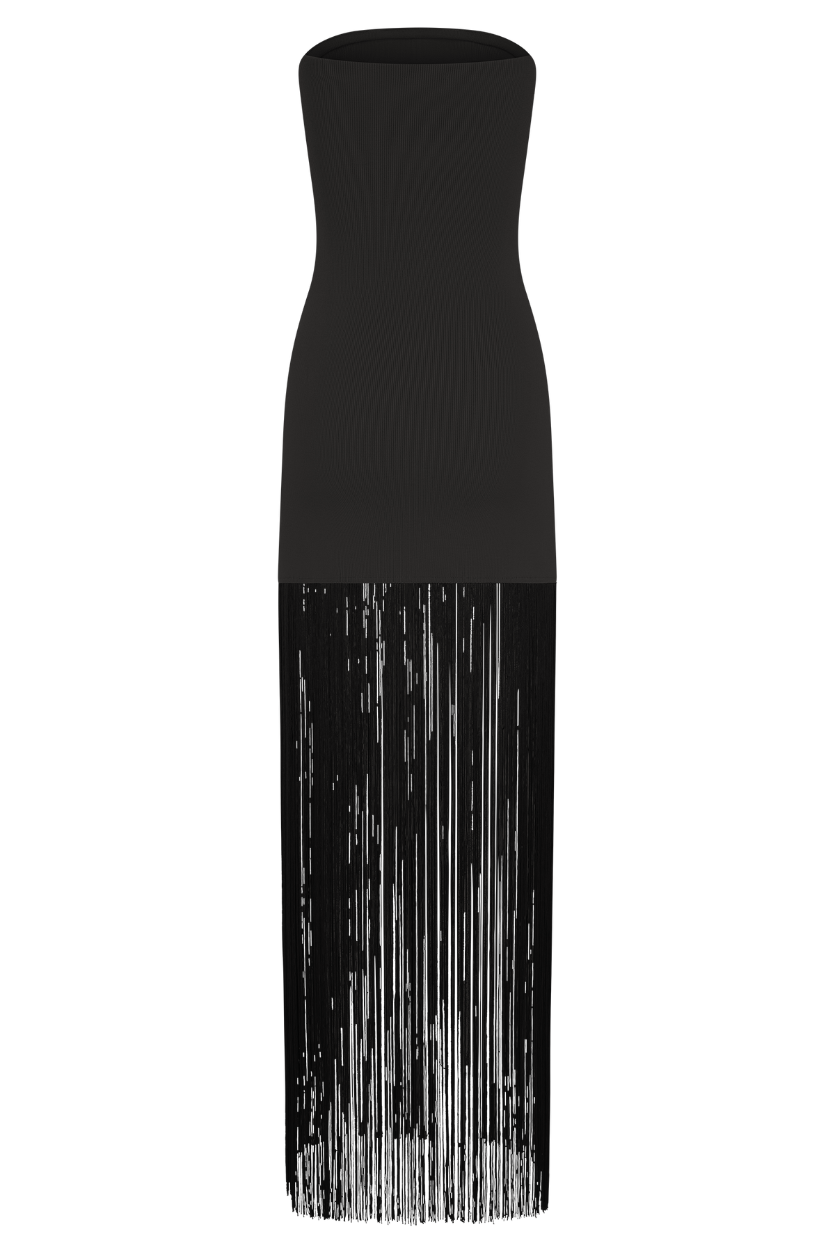 Koah Fringe Bandage Knit Maxi Dress - Black #7
