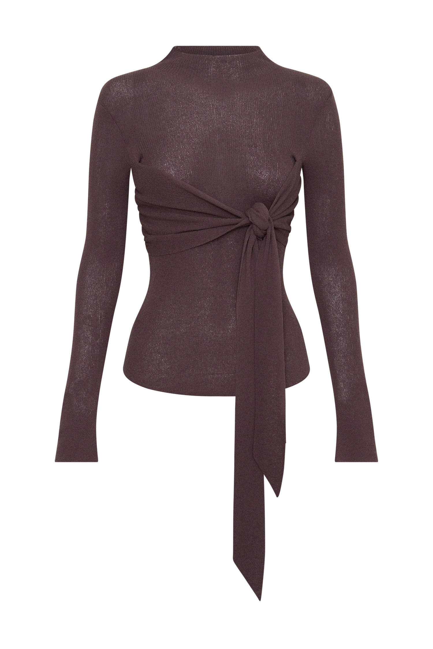 Lawson Wrap Knit Long Sleeve Top - Peppercorn #11