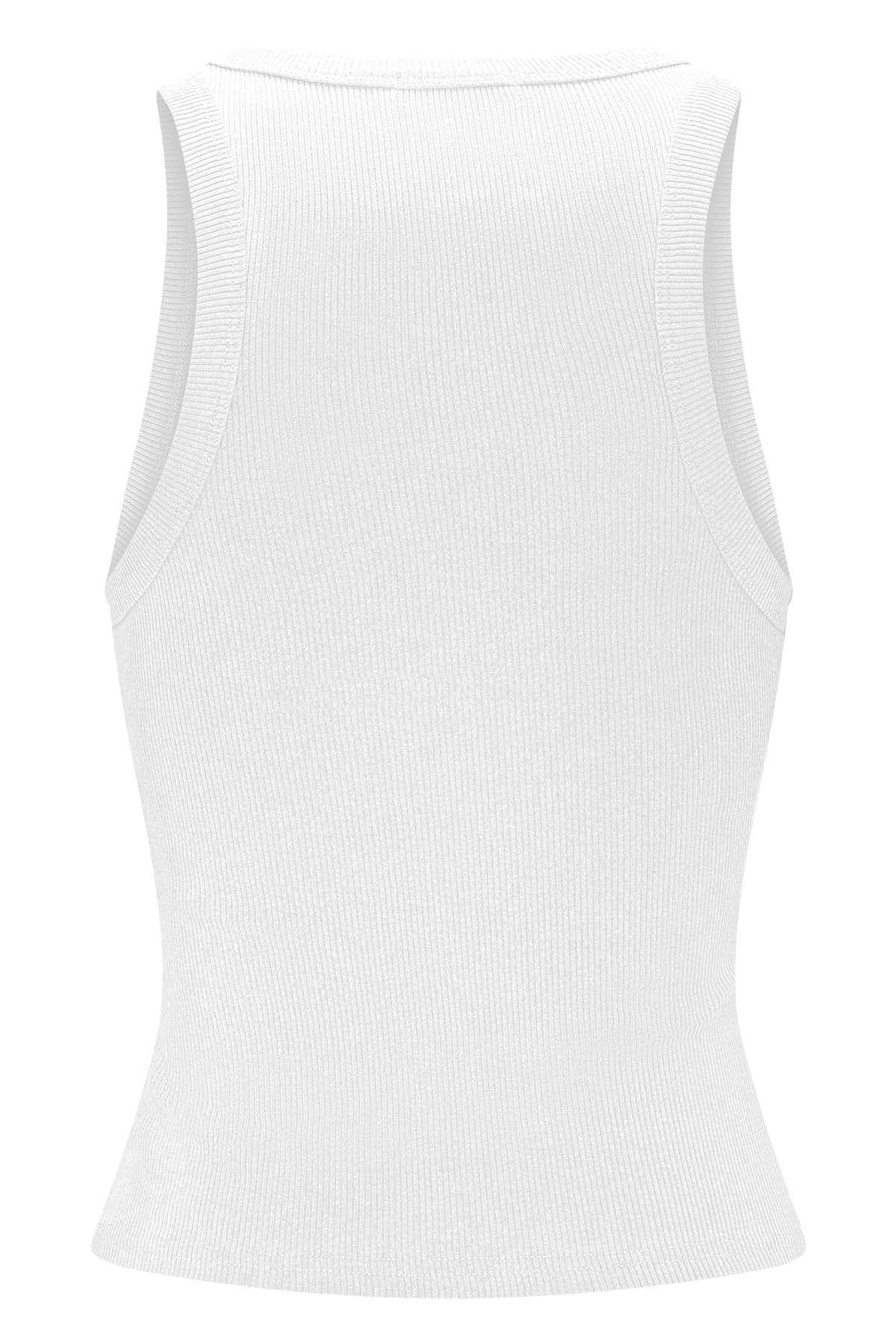 Lola Ribbed Sleeveless Top With Hardware - White #7