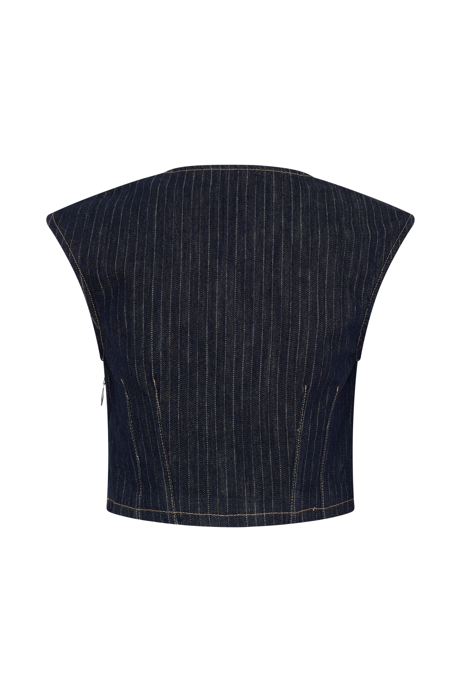 Loraine Sleeveless Denim Top - Indigo Pinstripe #12