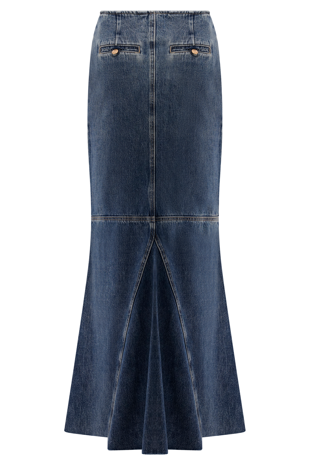Loretta Denim Maxi Skirt - Washed Dark Blue