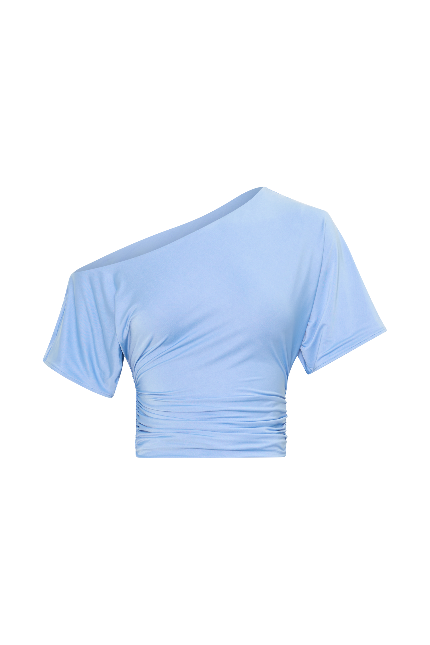 Luu Off Shoulder Slinky Top - Sea Blue #11
