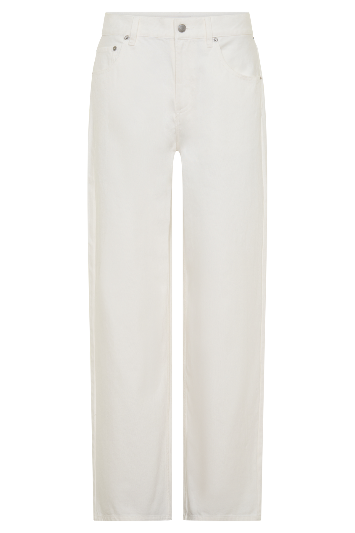 Mannon Mid Rise Denim Jeans - White/Tan