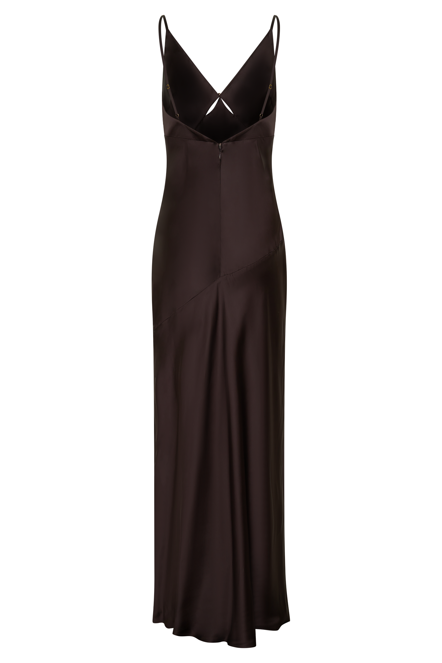 Maddison V Neck Satin Maxi Dress - Dark Chocolate #8