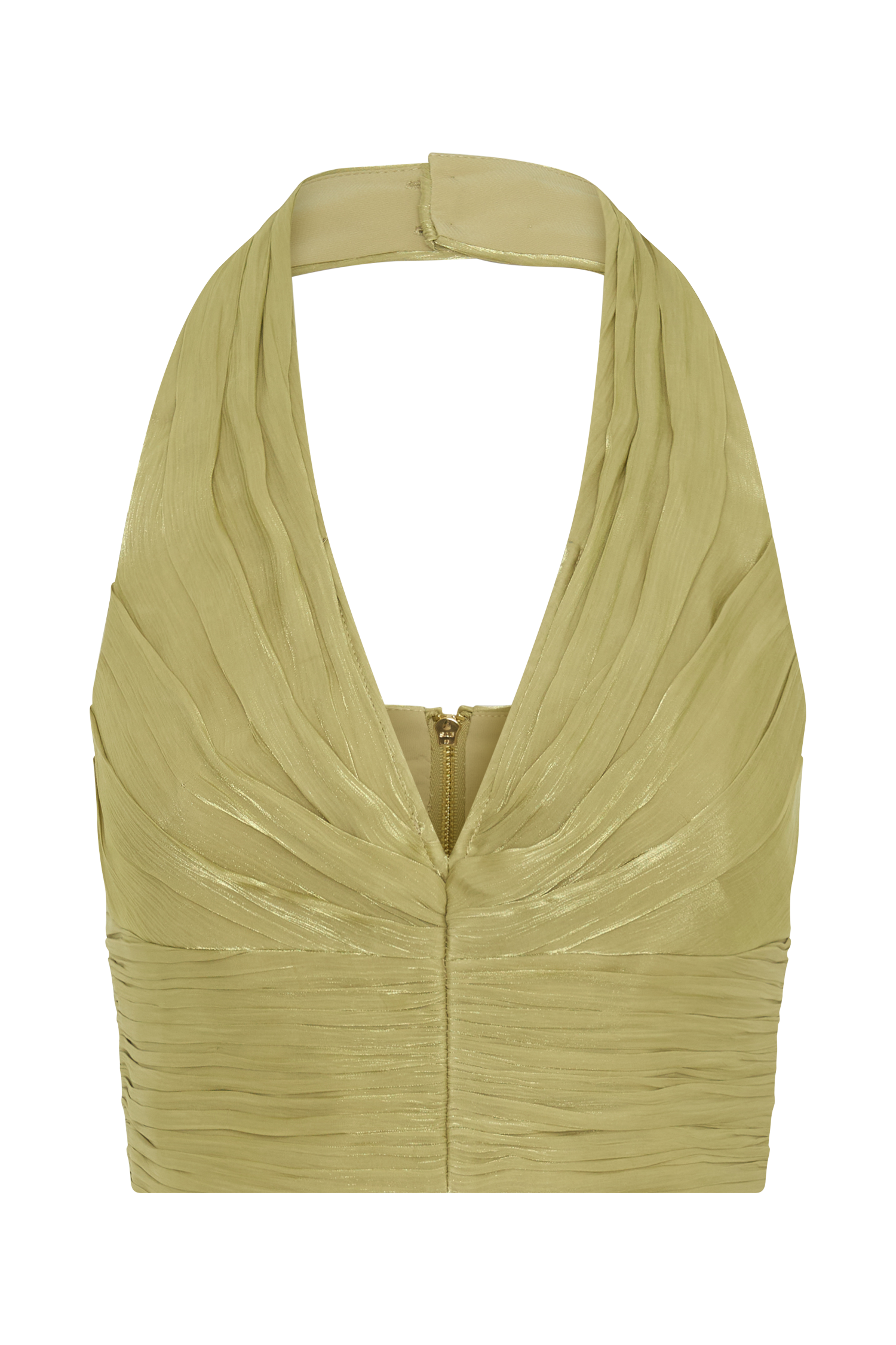 Makena Gathered V Neck Top - Green #9