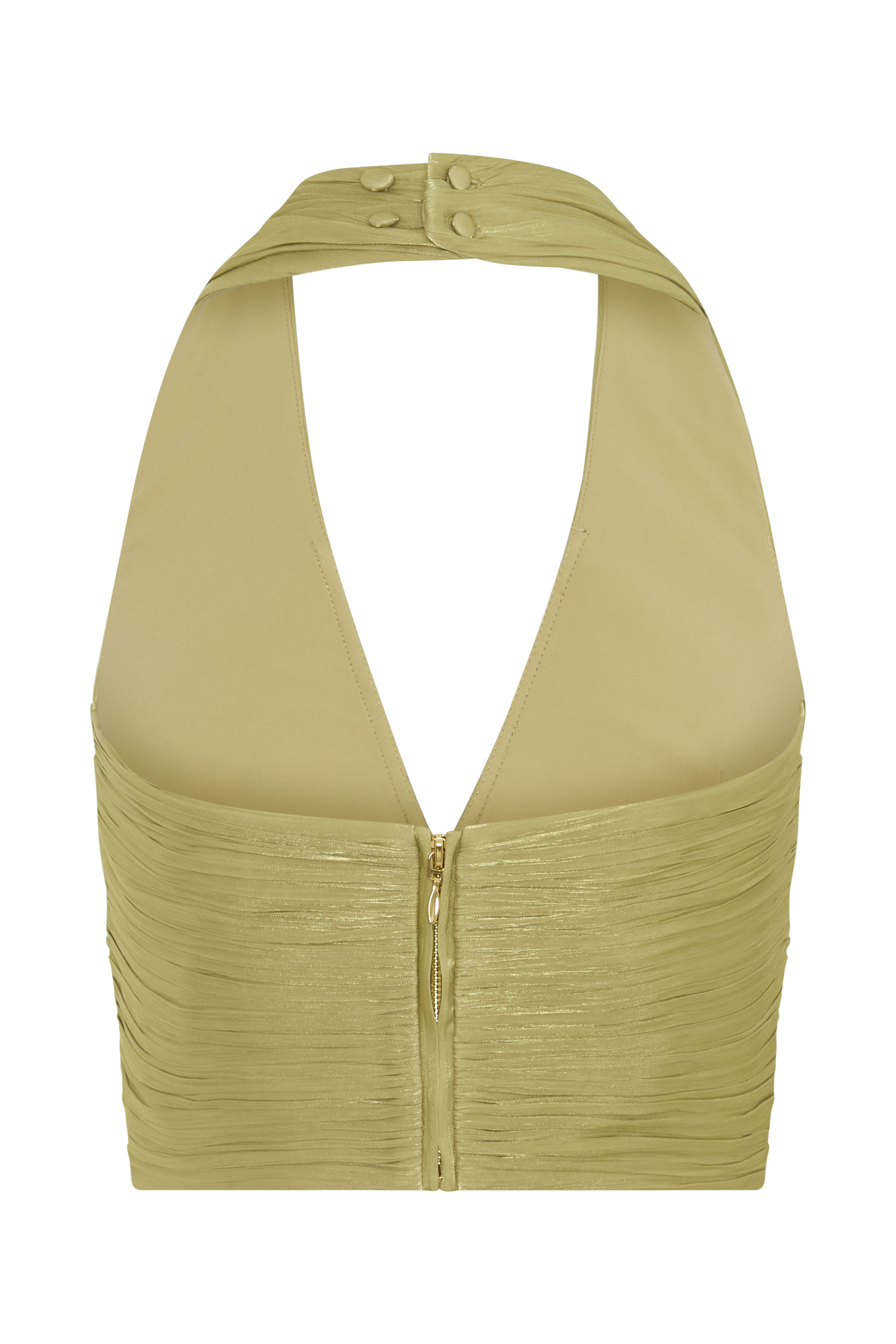 Makena Gathered V Neck Top - Green #8