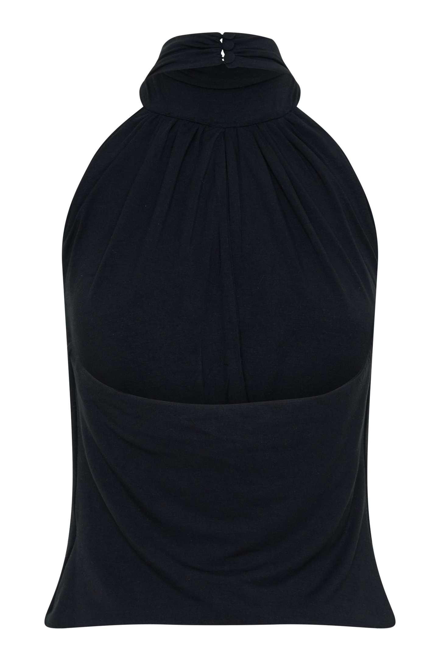 Maki Viscose Sleeveless Halter Top - Black
