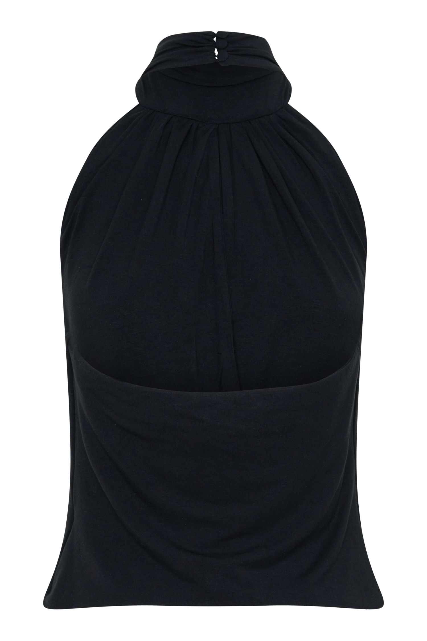 Maki Viscose Sleeveless Halter Top - Black #10