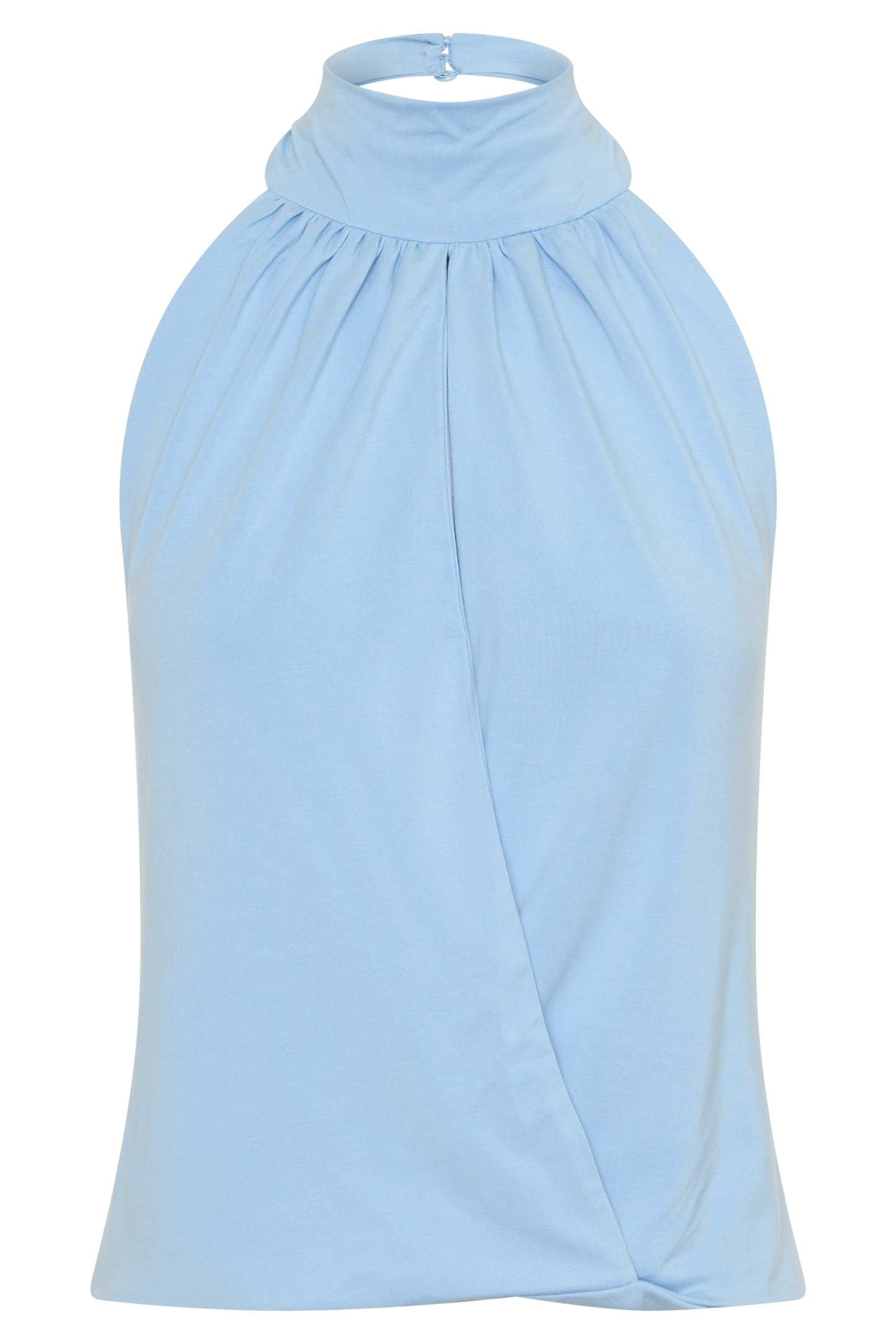 Maki Viscose Sleeveless Halter Top - Blue
