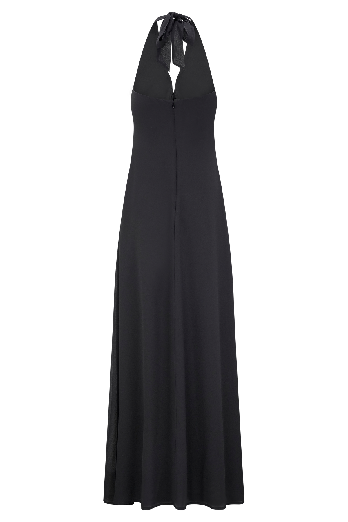 Malakhai Chiffon Halter Maxi Dress - Black #6