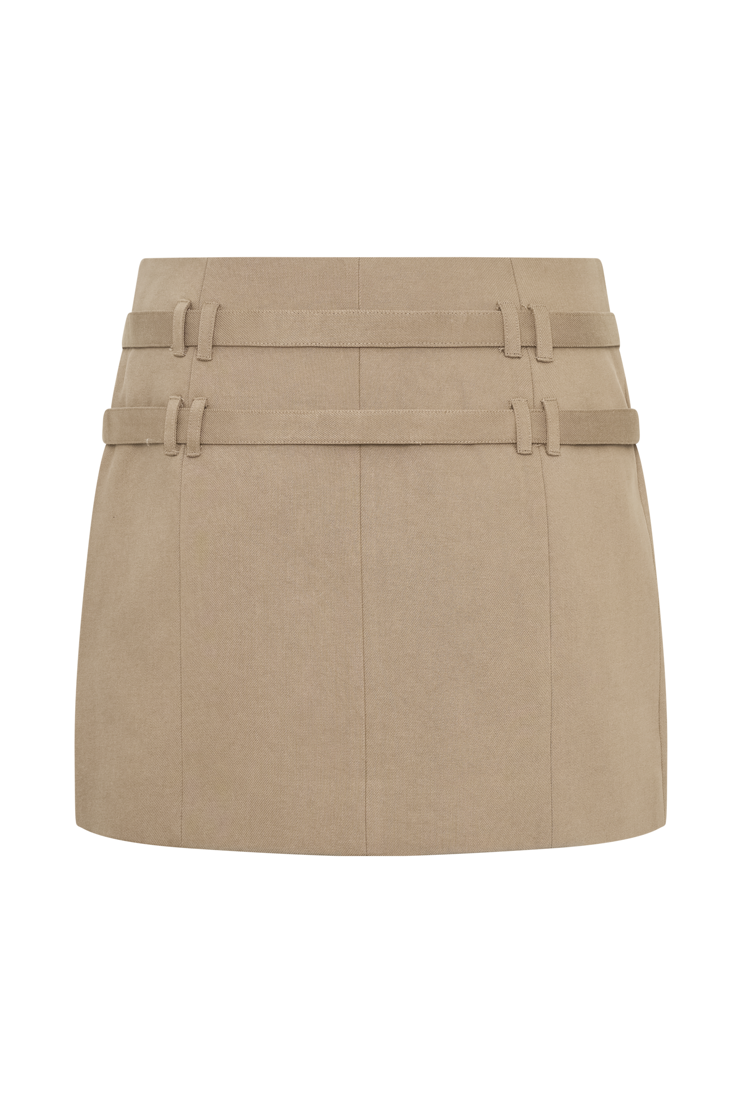 Marielle Double Belt Mini Skirt - Taupe #8