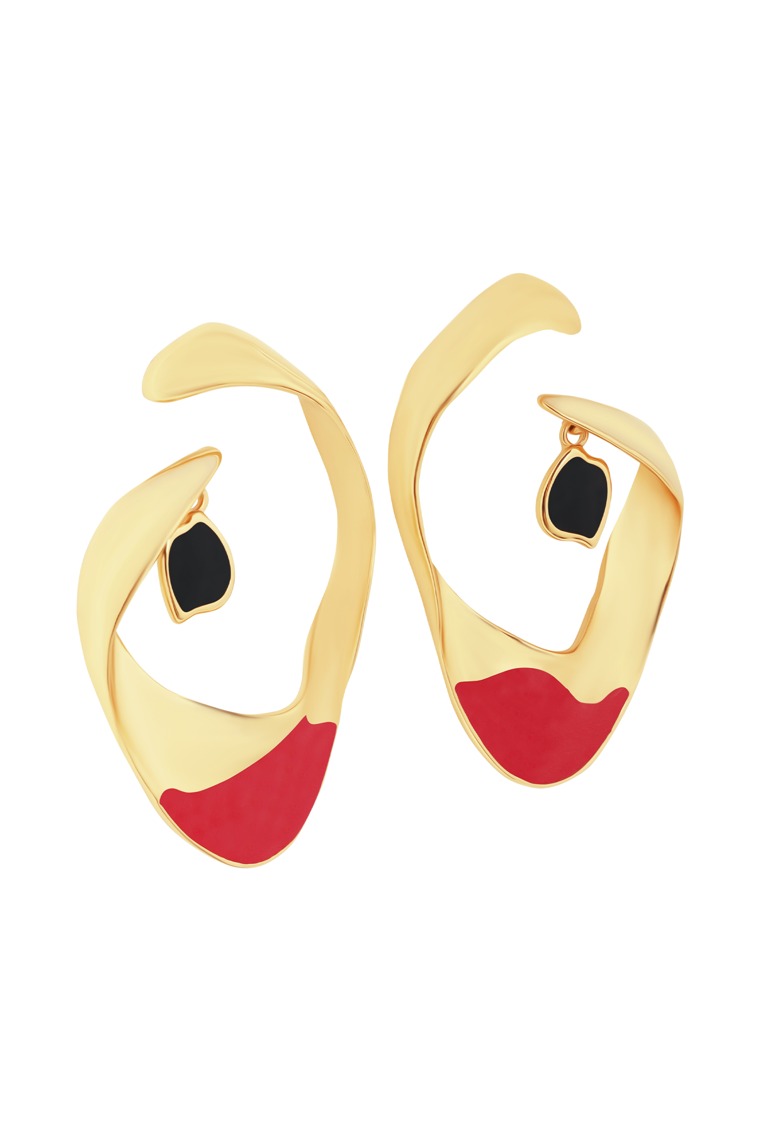 Marna Large Hoop Earrings With Stones - Gold #5
