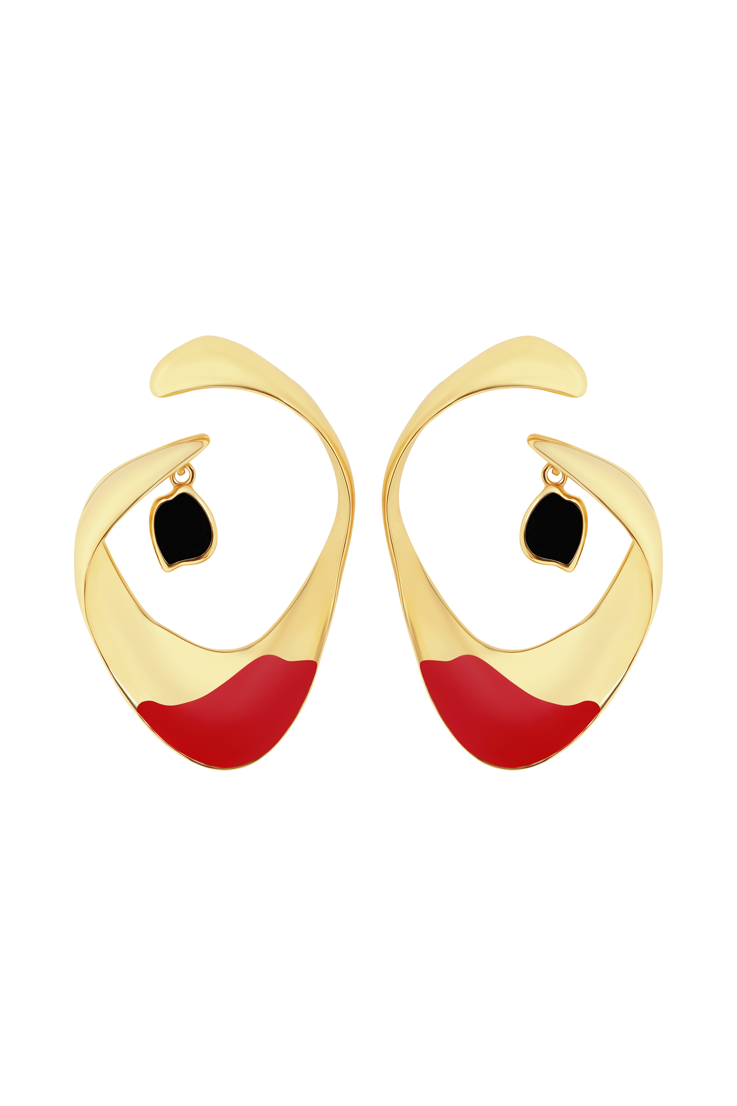 Marna Large Hoop Earrings With Stones - Gold #6
