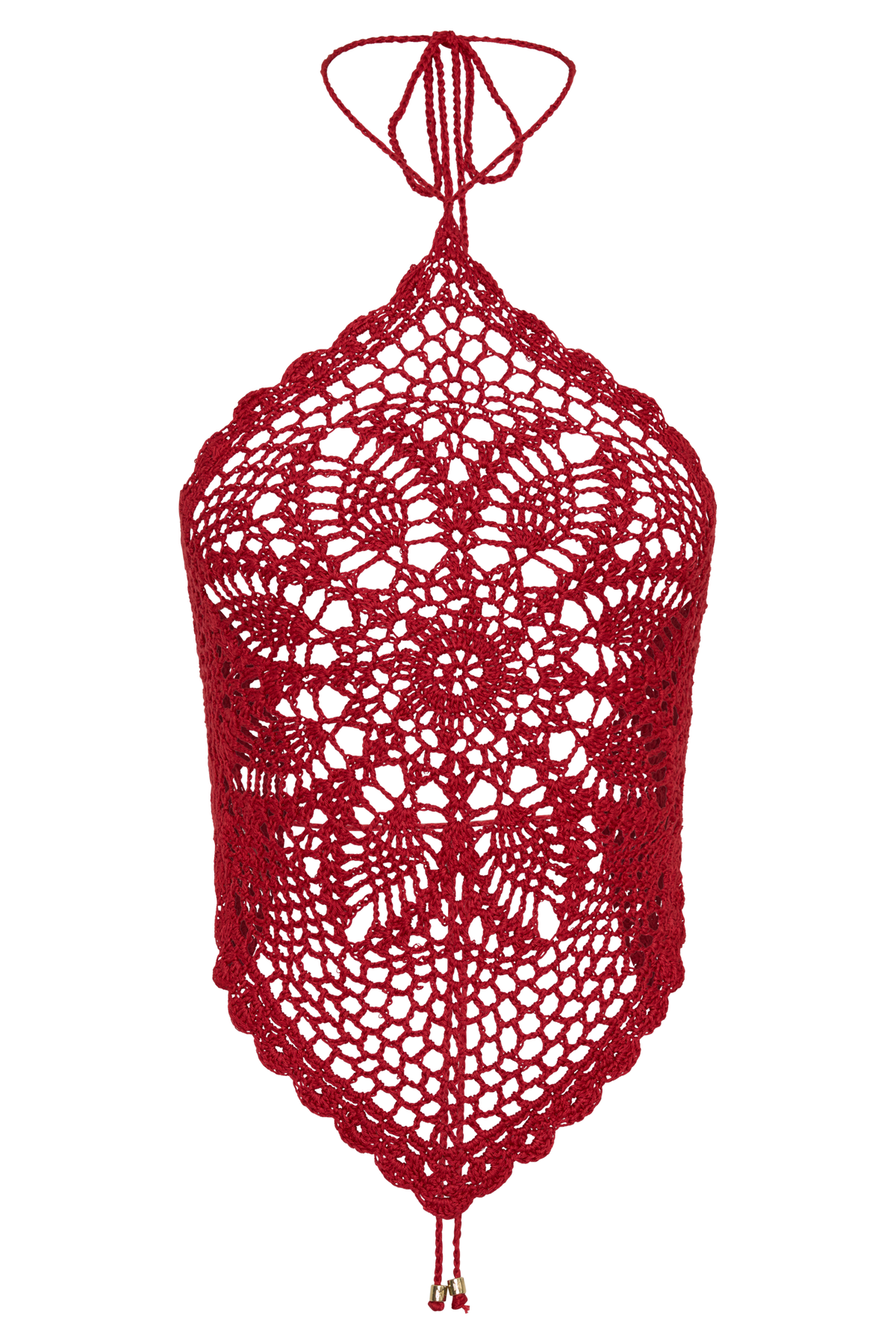Marvin Crochet Halter Top - Red