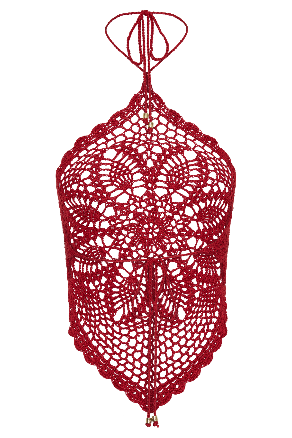 Marvin Crochet Halter Top - Red #8