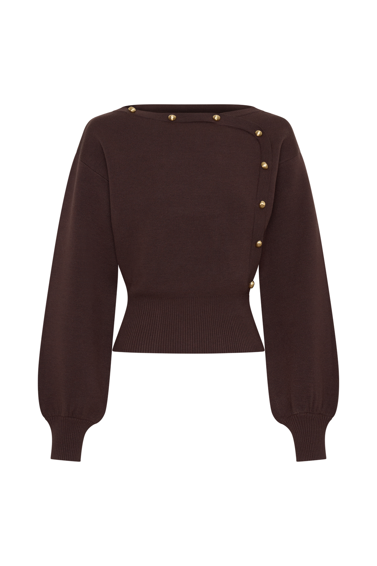 Mertyle Aysmetrical Knit Jumper - Deep Chocolate #10