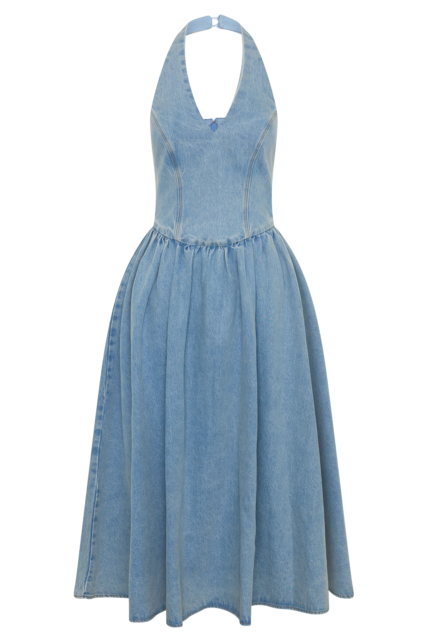 Miller Denim Halter Midi Dress - Classic Blue #8