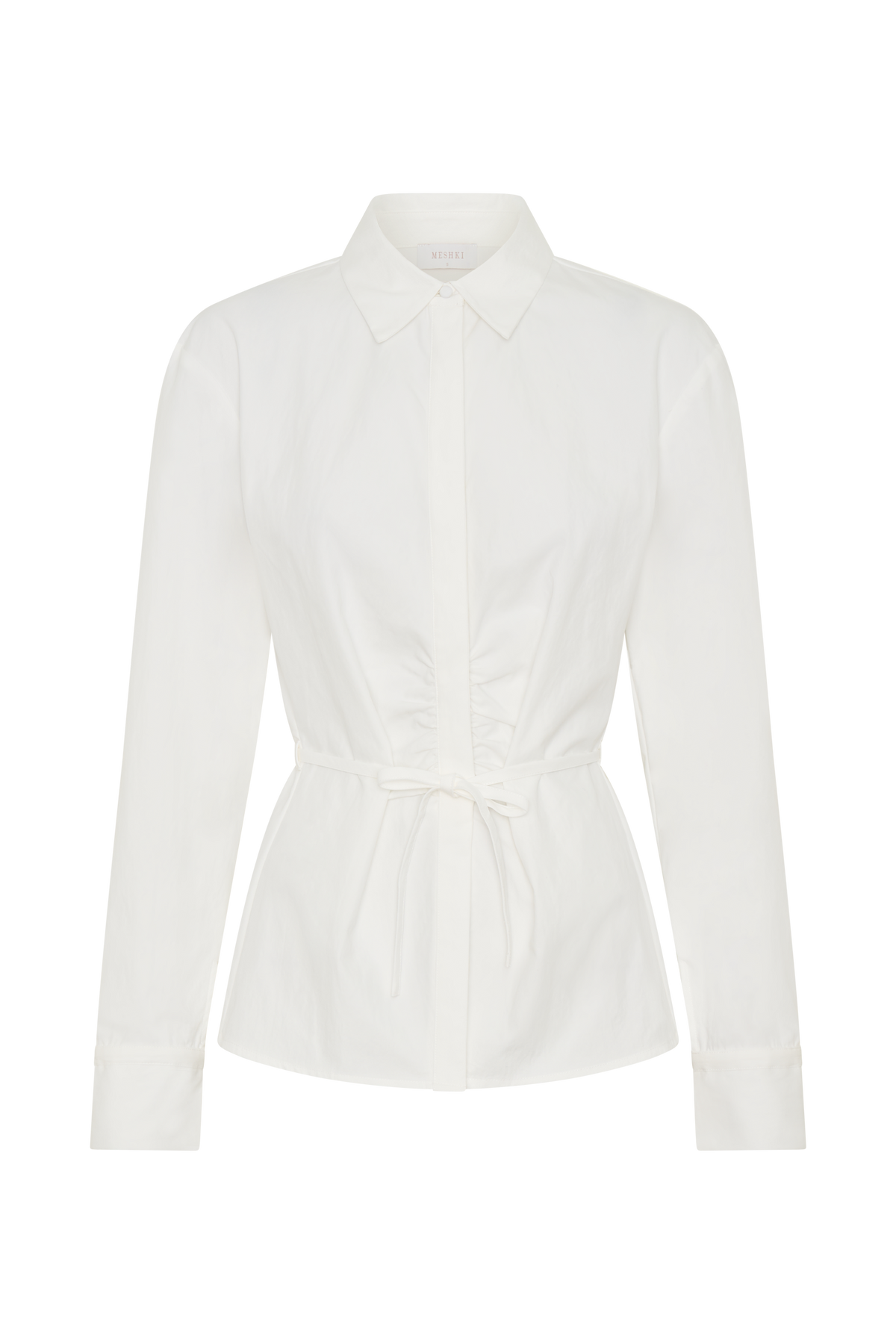 Millie Tie Back Cotton Shirt - White #10