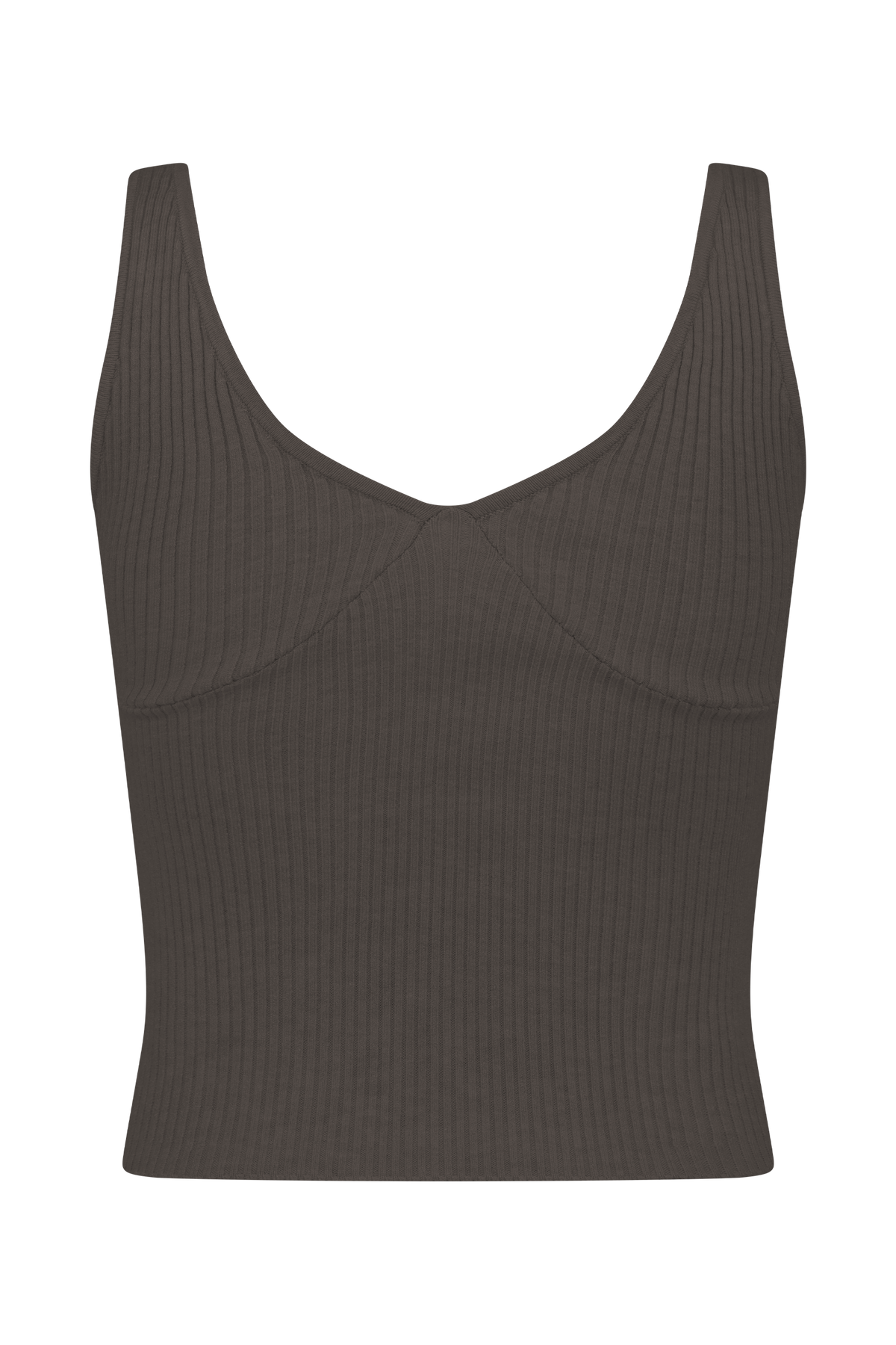 Natalya Ribbed Knit Cami Top - Dark Chocolate #9