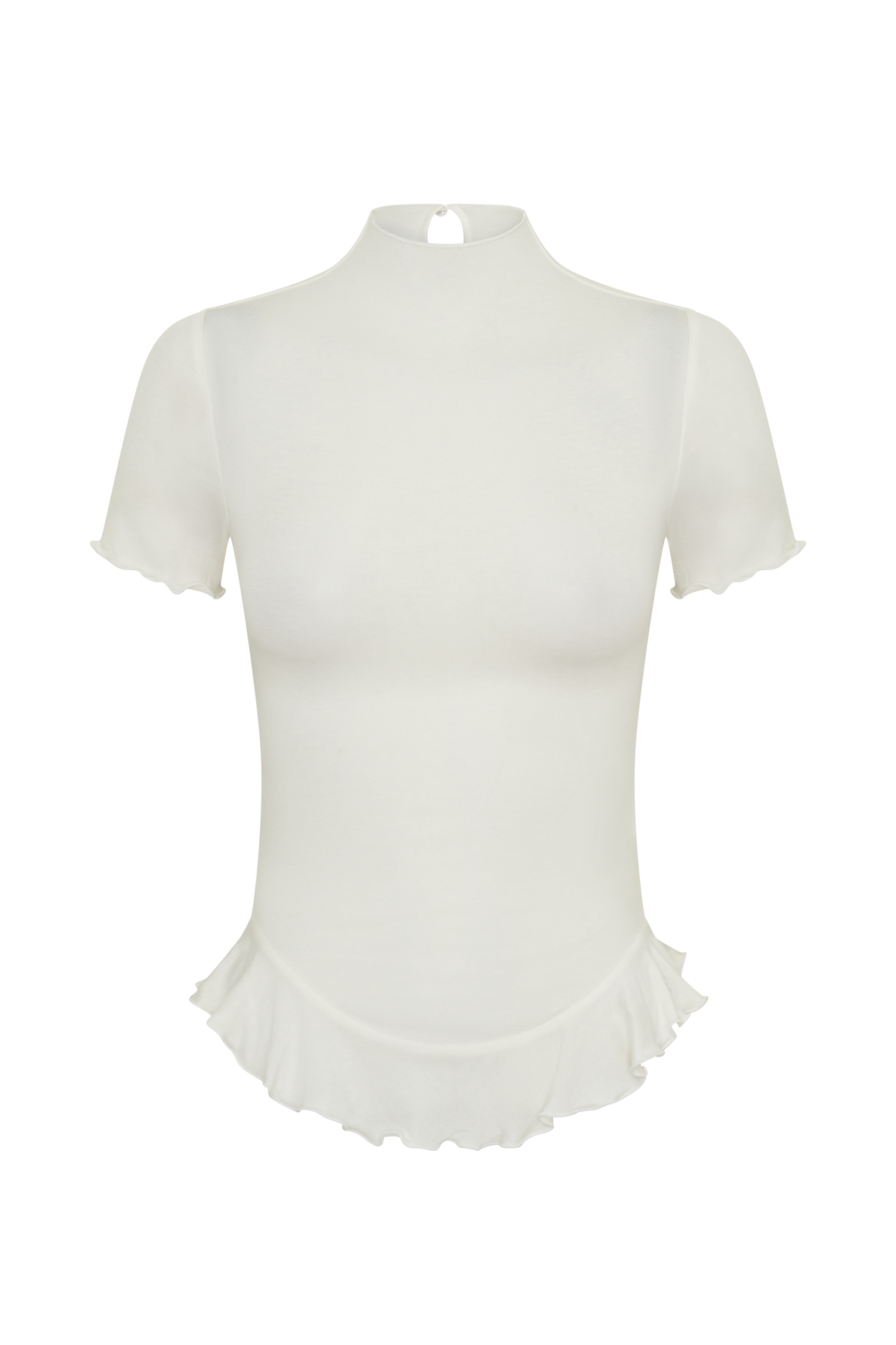 Nira Short Sleeve Ruffle Top - White