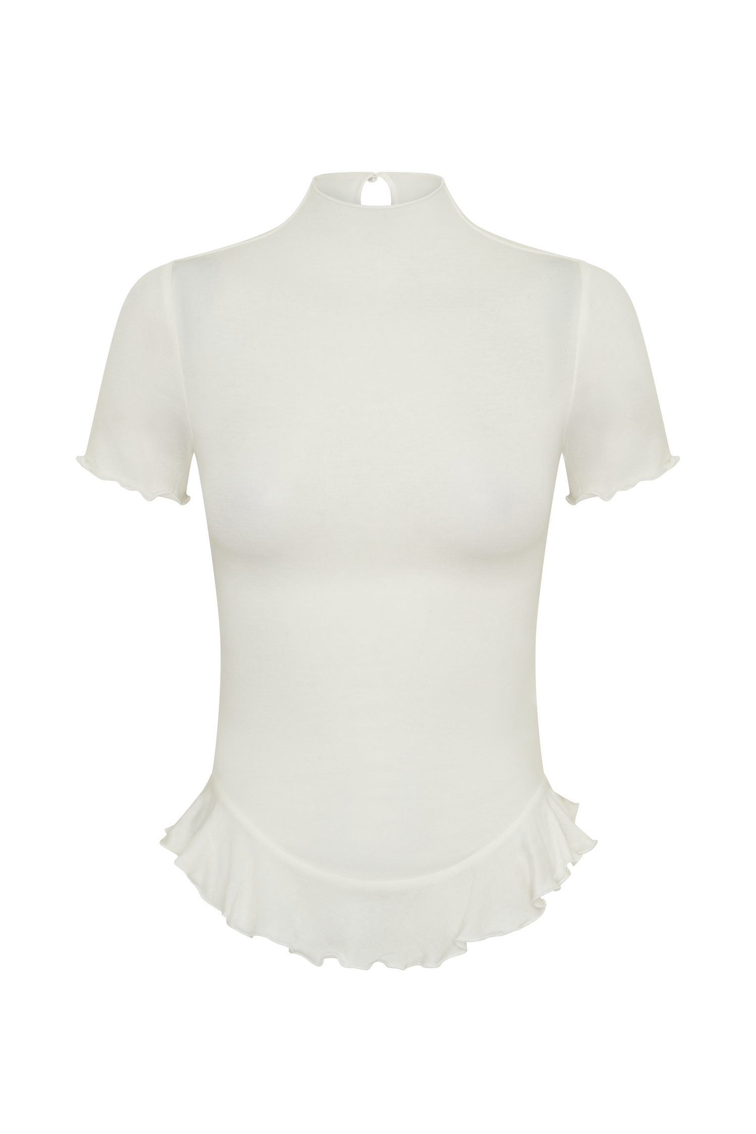 Nira Short Sleeve Ruffle Top - White #9