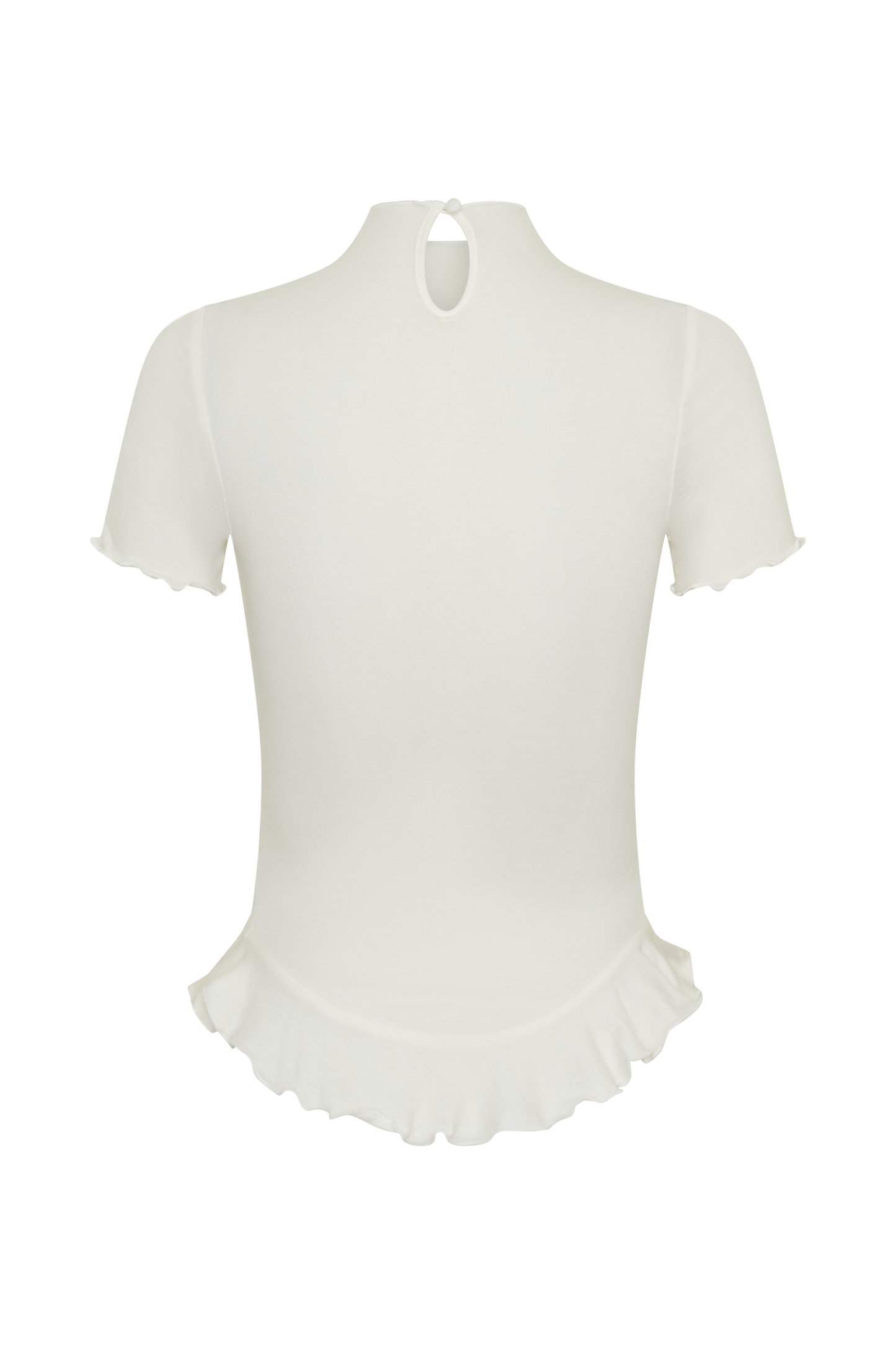 Nira Short Sleeve Ruffle Top - White