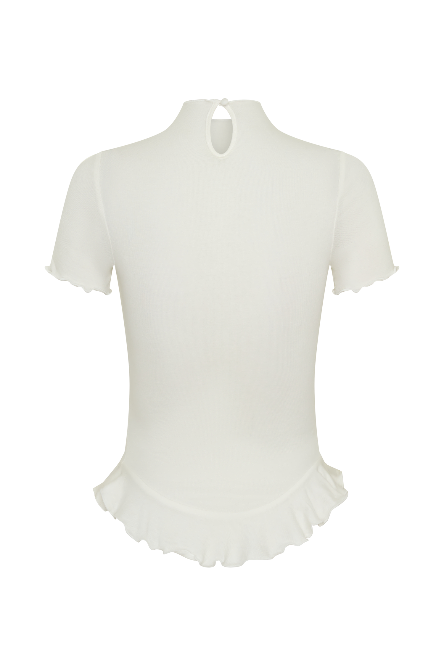 Nira Short Sleeve Ruffle Top - White #8