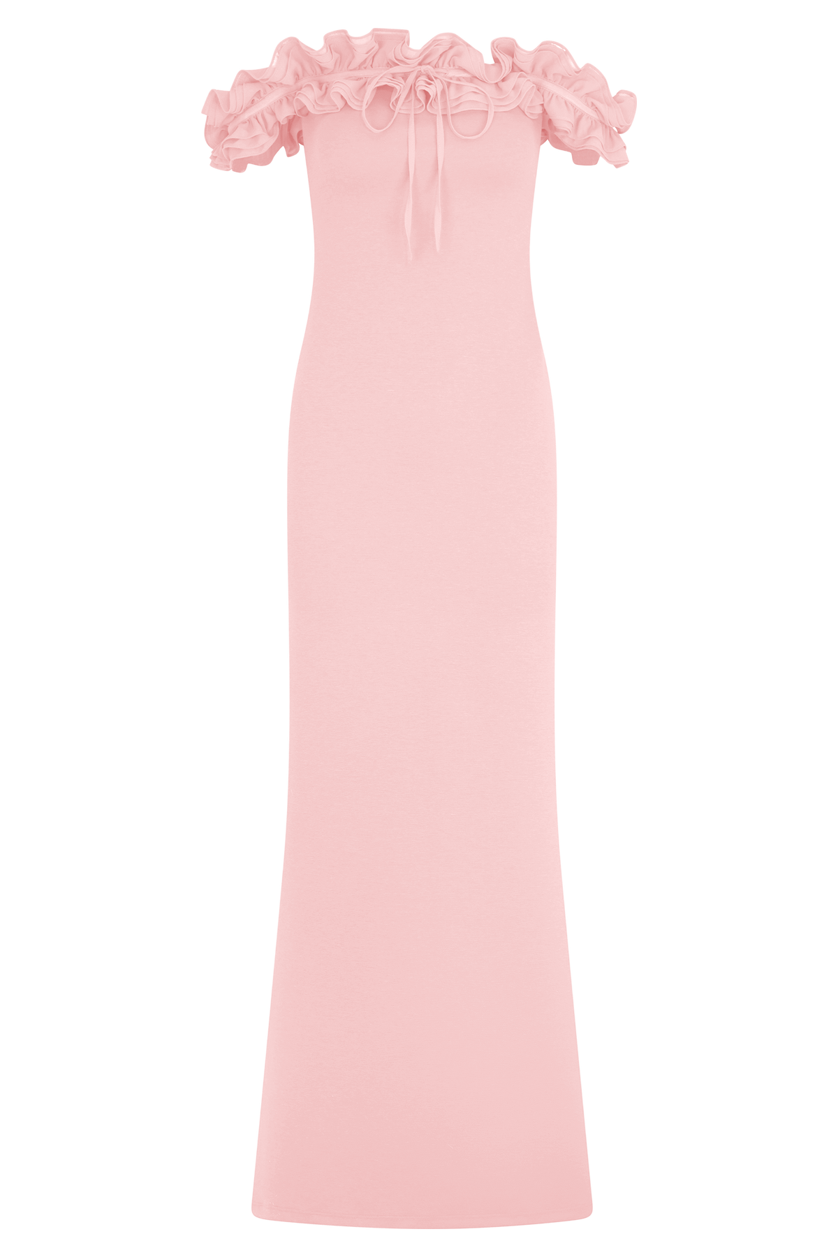 Nova Ruffle Off Shoulder Maxi Dress - Ballet Pink #7