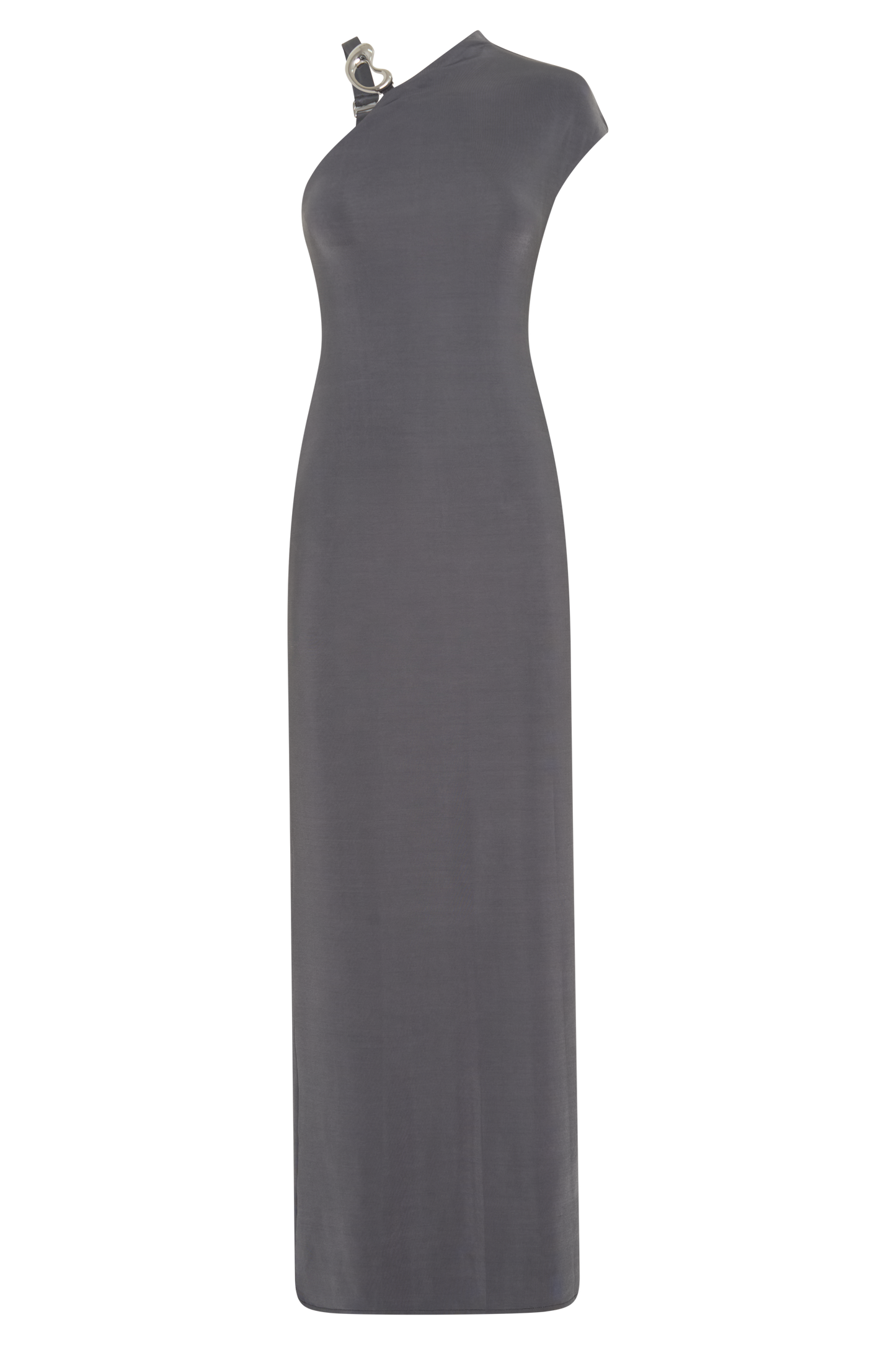 Oden Slinky Maxi Dress With Hardware - Grey