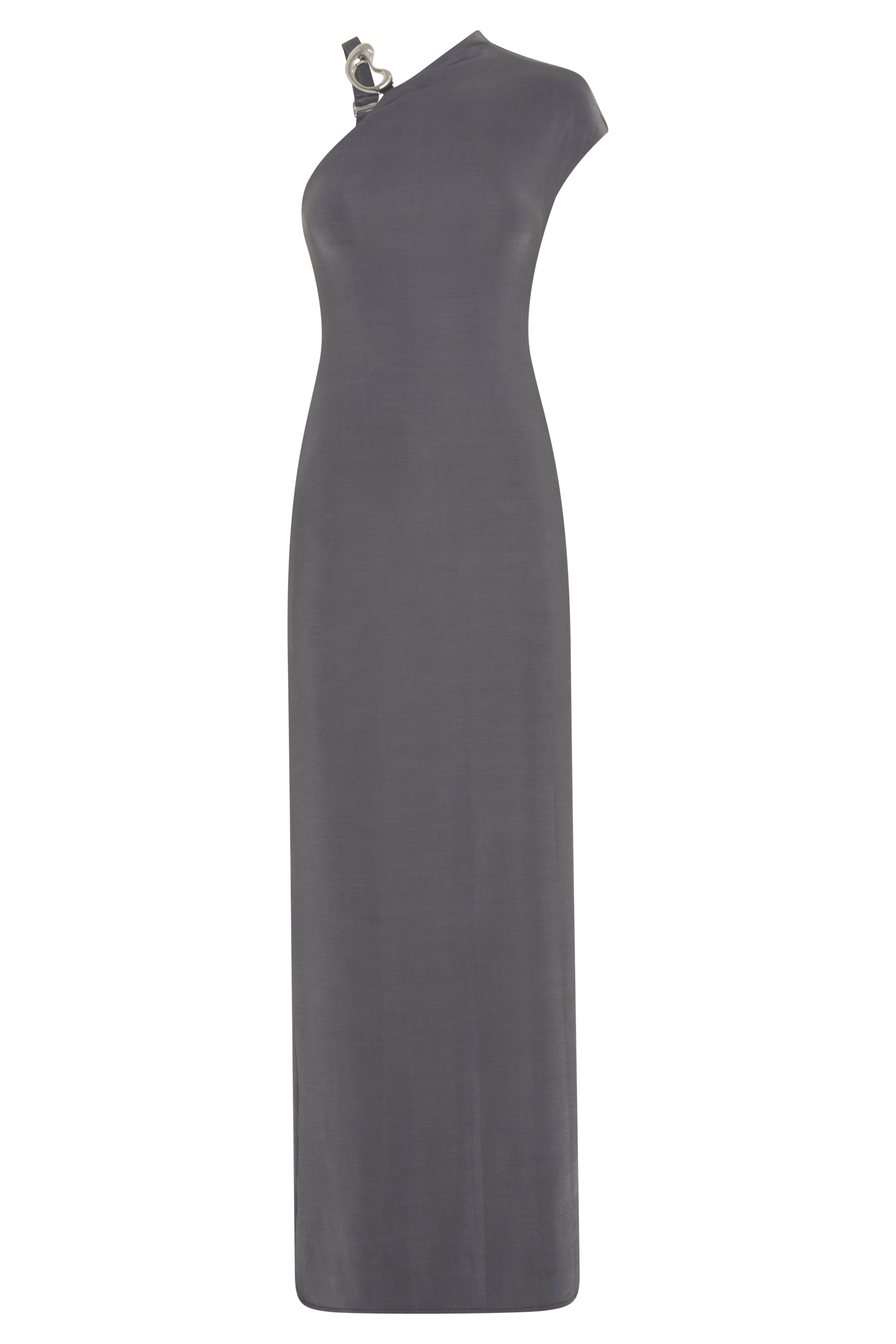 Oden Slinky Maxi Dress With Hardware - Grey #9
