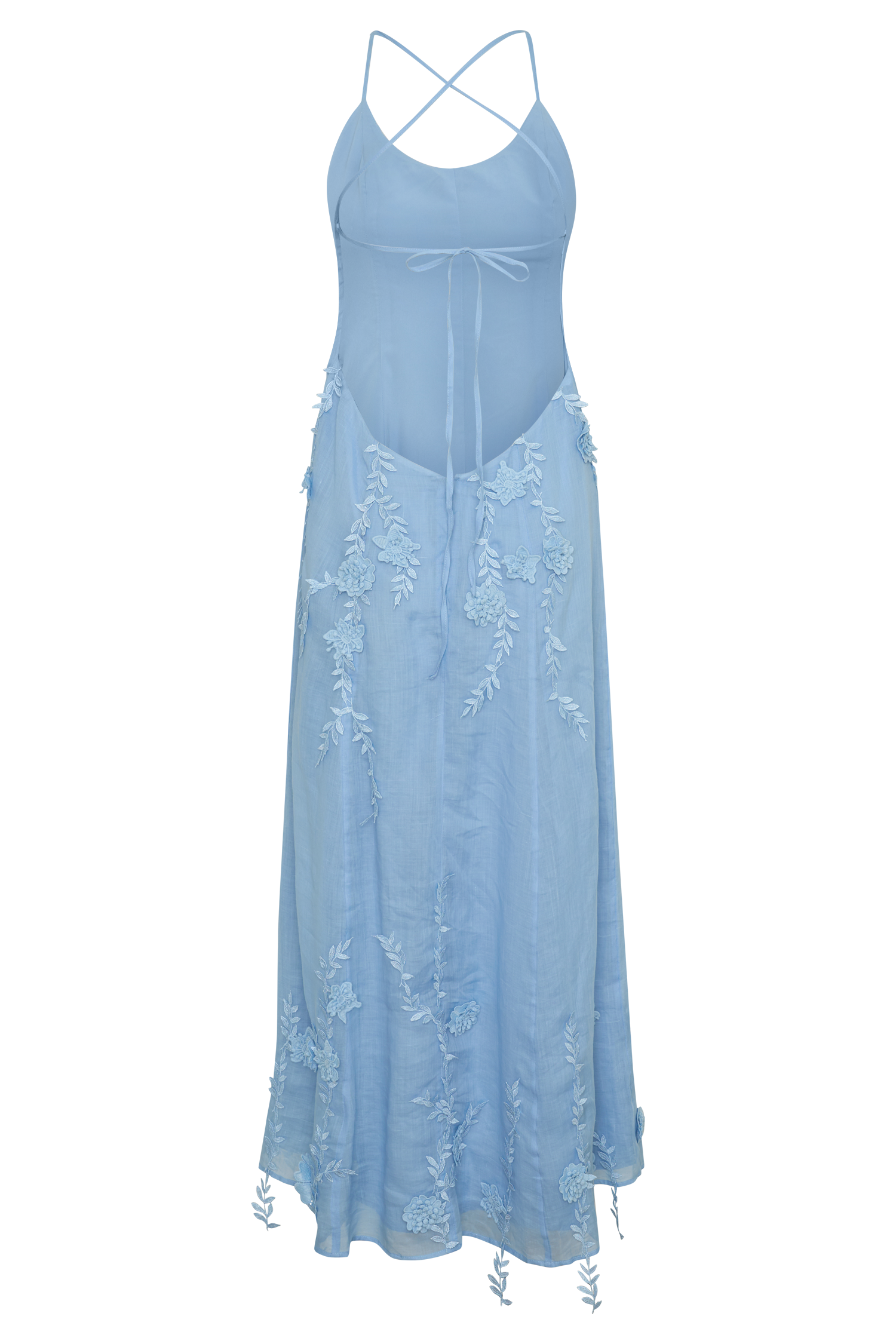 Odette Floral Lace Midi Dress - Pale Blue #8