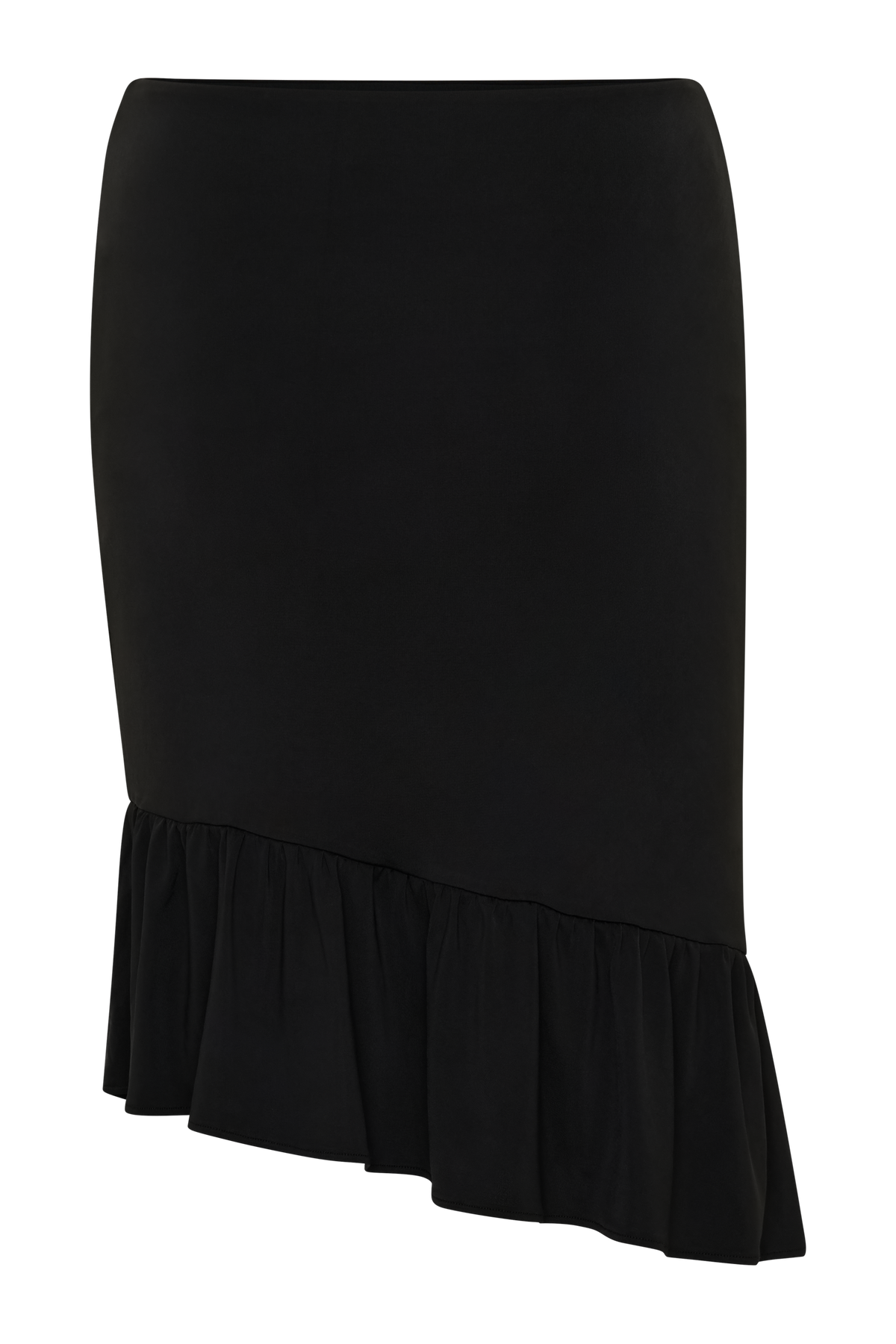 Polina Ruffle Midi Skirt - Black