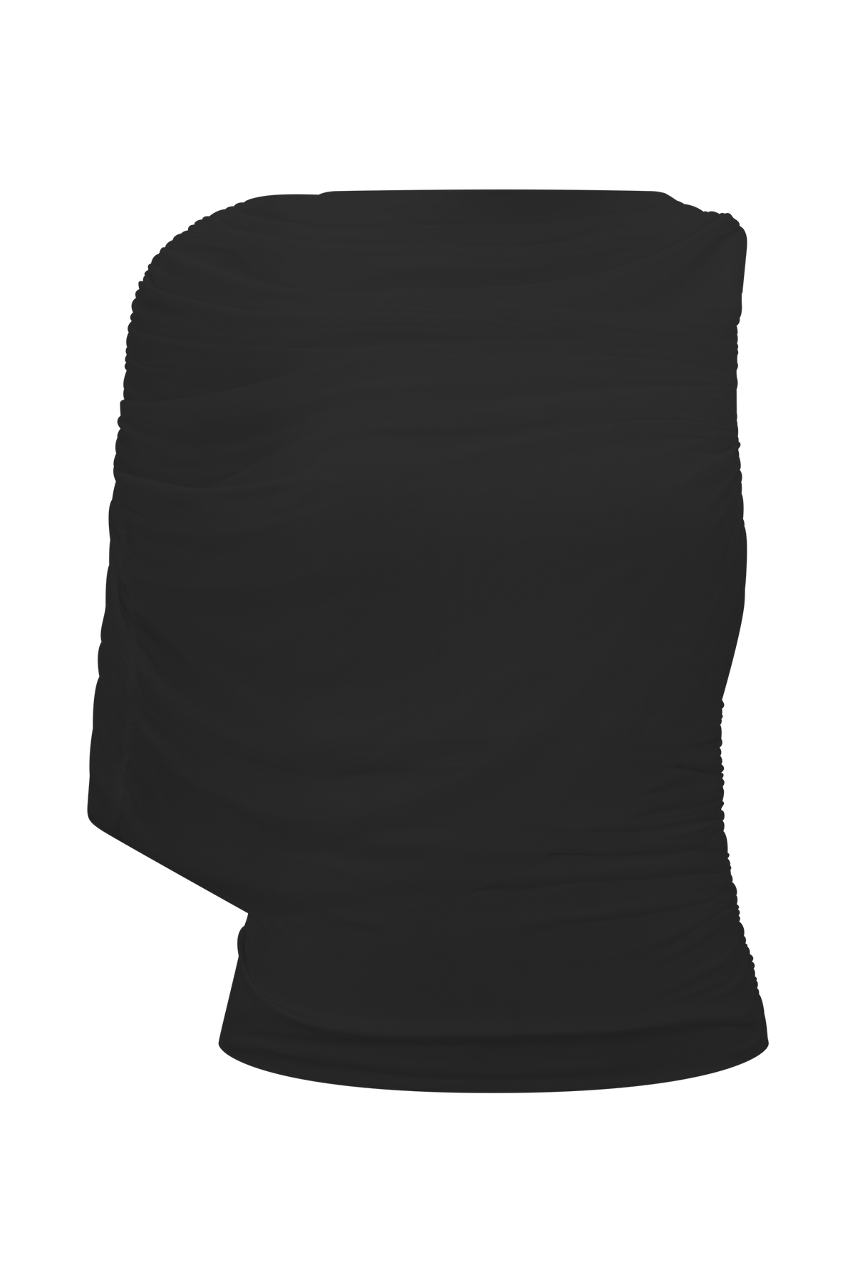 Pruedance Slinky Draped Top With Mesh Overlay - Black