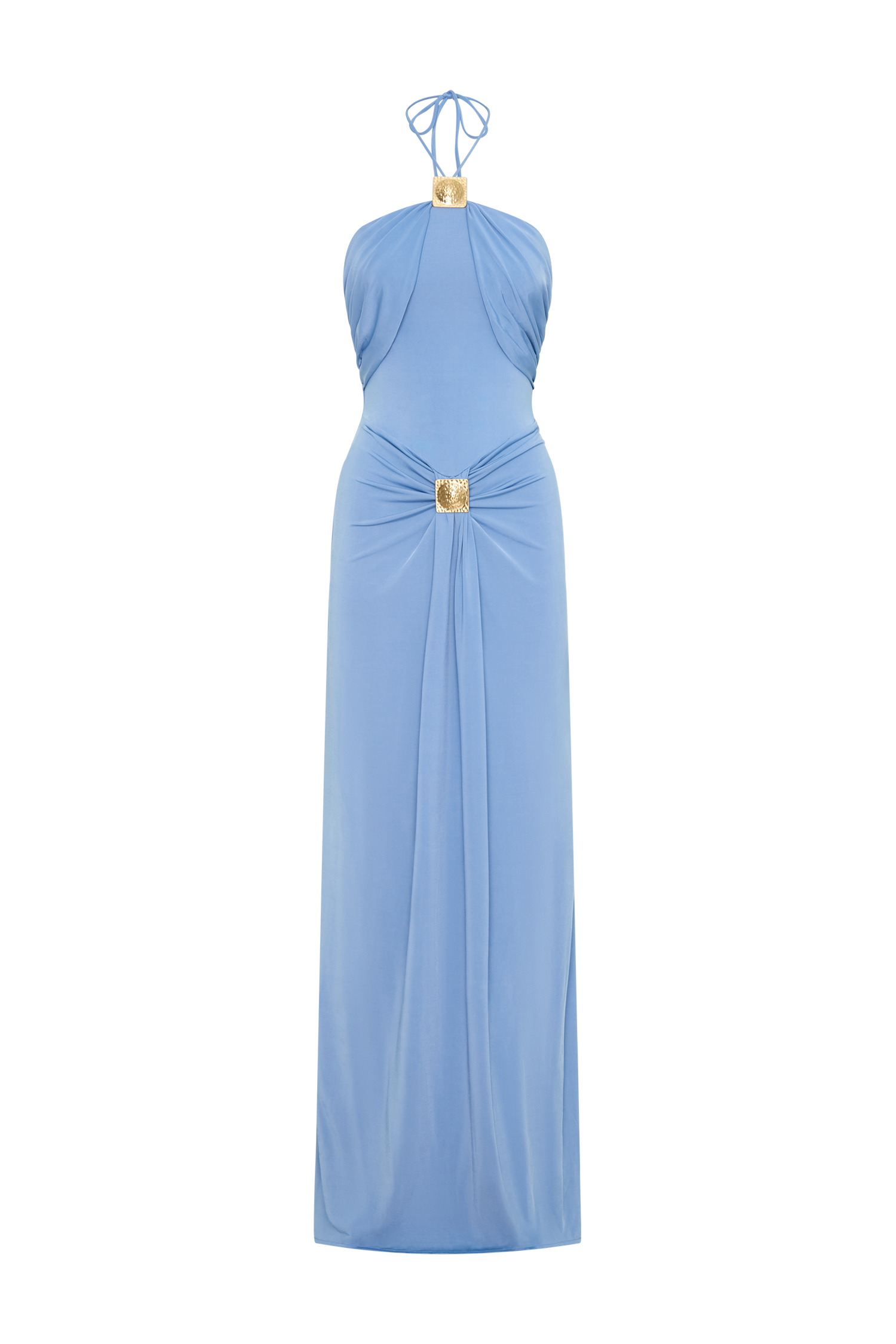 Quincy Halter Maxi Dress With Hardware - Cornflower Blue #8