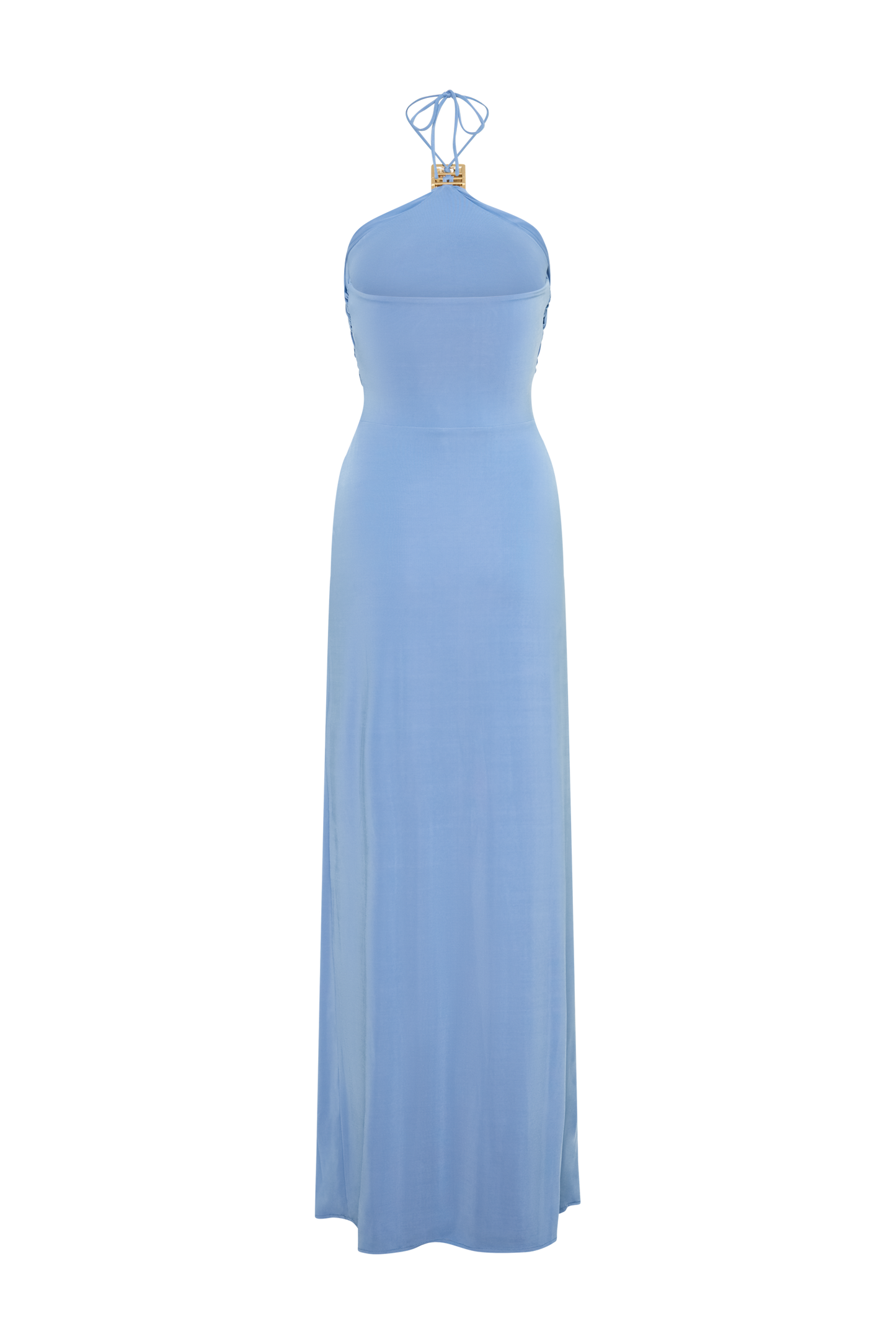 Quincy Halter Maxi Dress With Hardware - Cornflower Blue