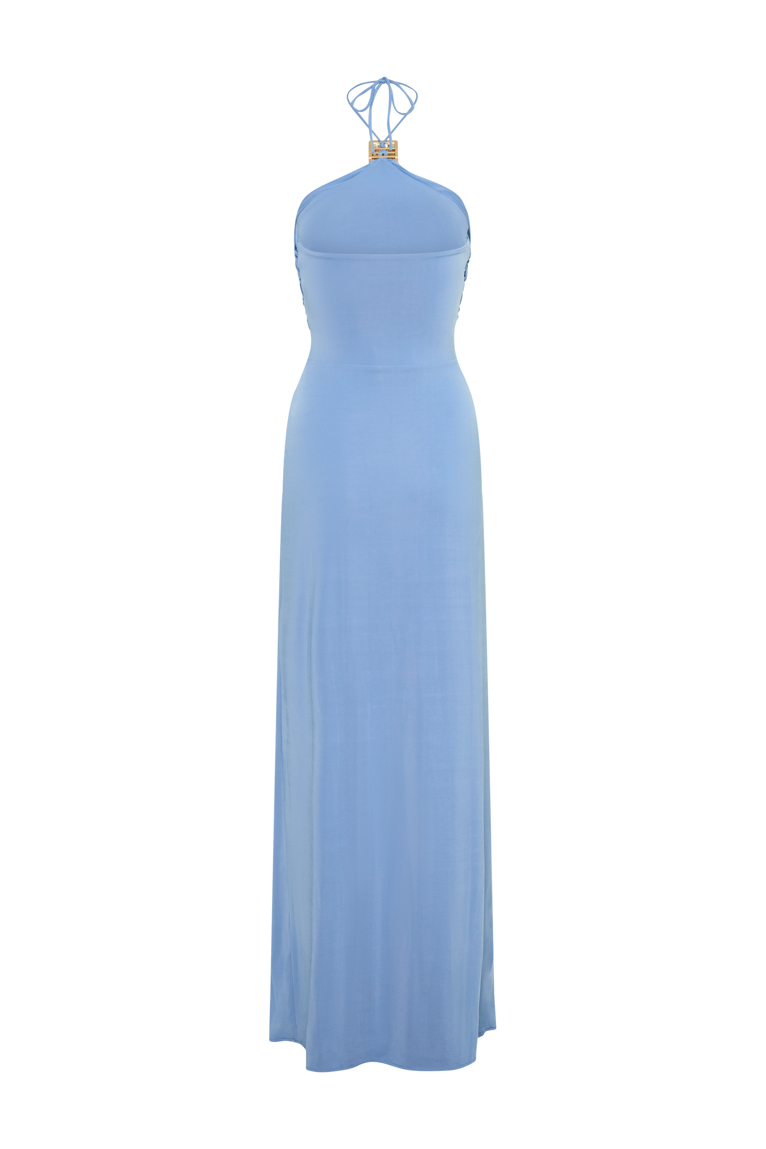 Quincy Halter Maxi Dress With Hardware - Cornflower Blue #7