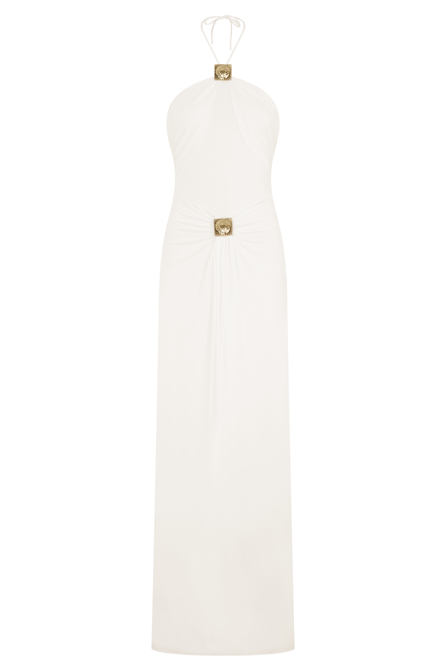 Quincy Halter Maxi Dress With Hardware - Ivory #6