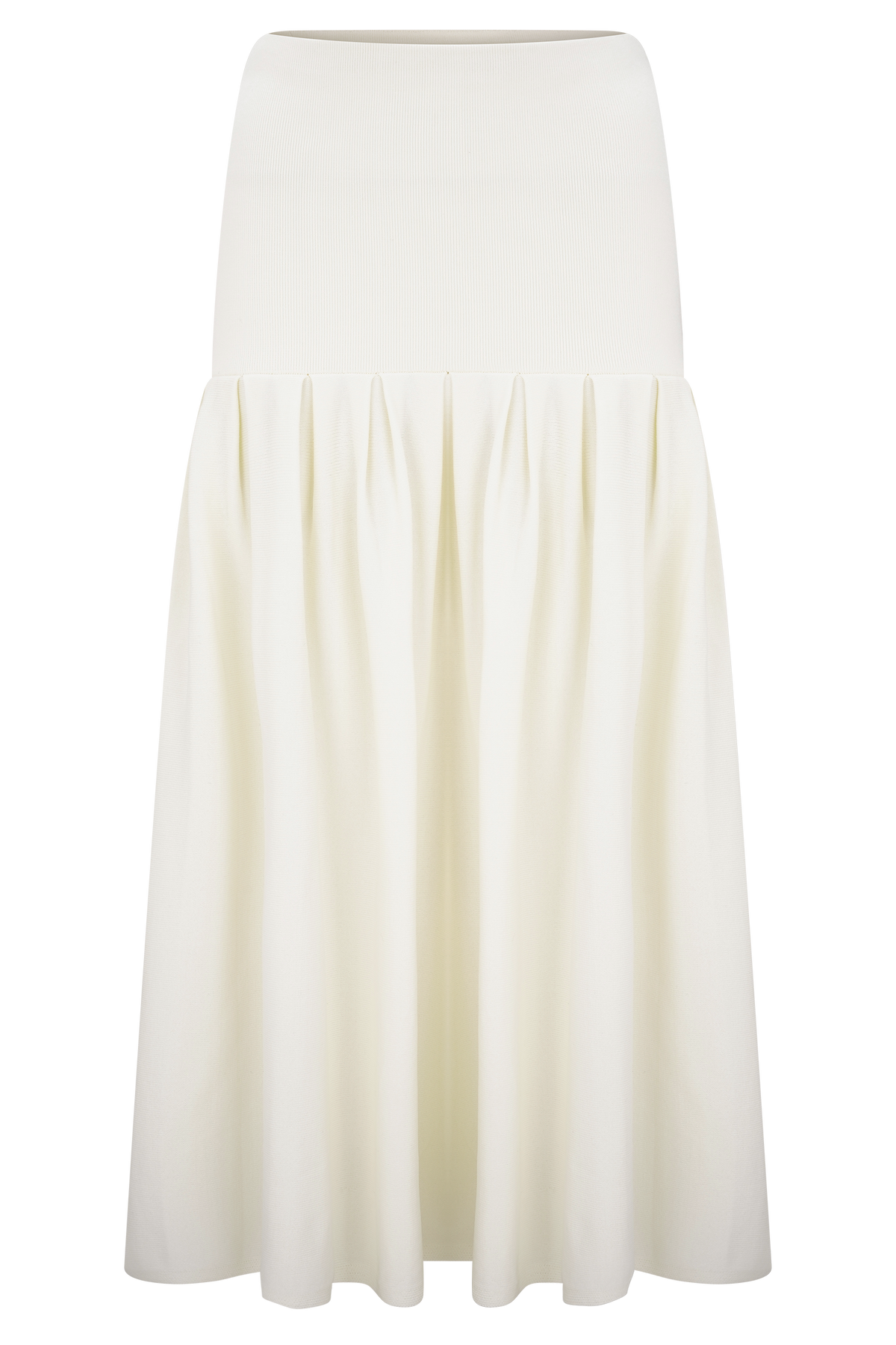 Romaine Bandage Knit Midi Skirt - Ivory #6