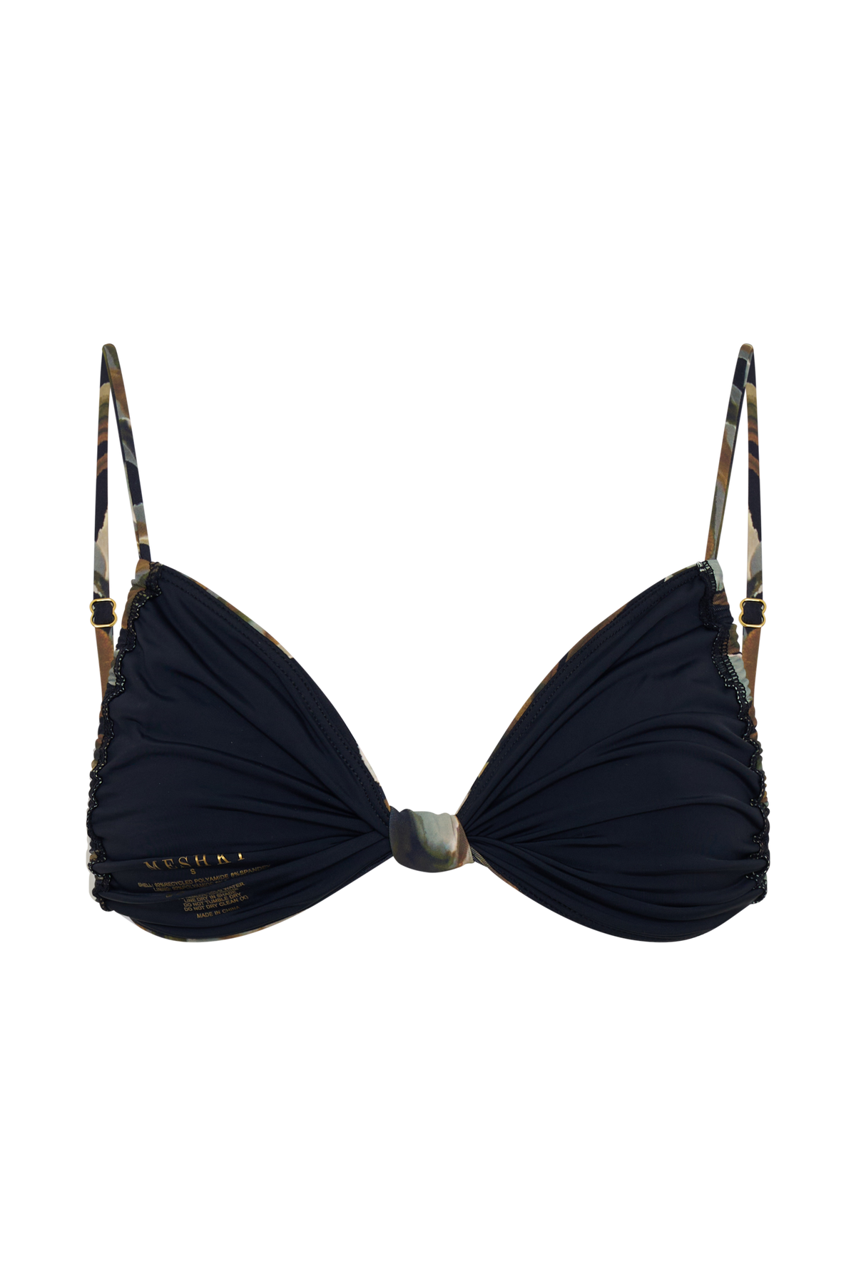 Rosmunda Ruched Bikini Top - Green Fluid Reverie Print #7